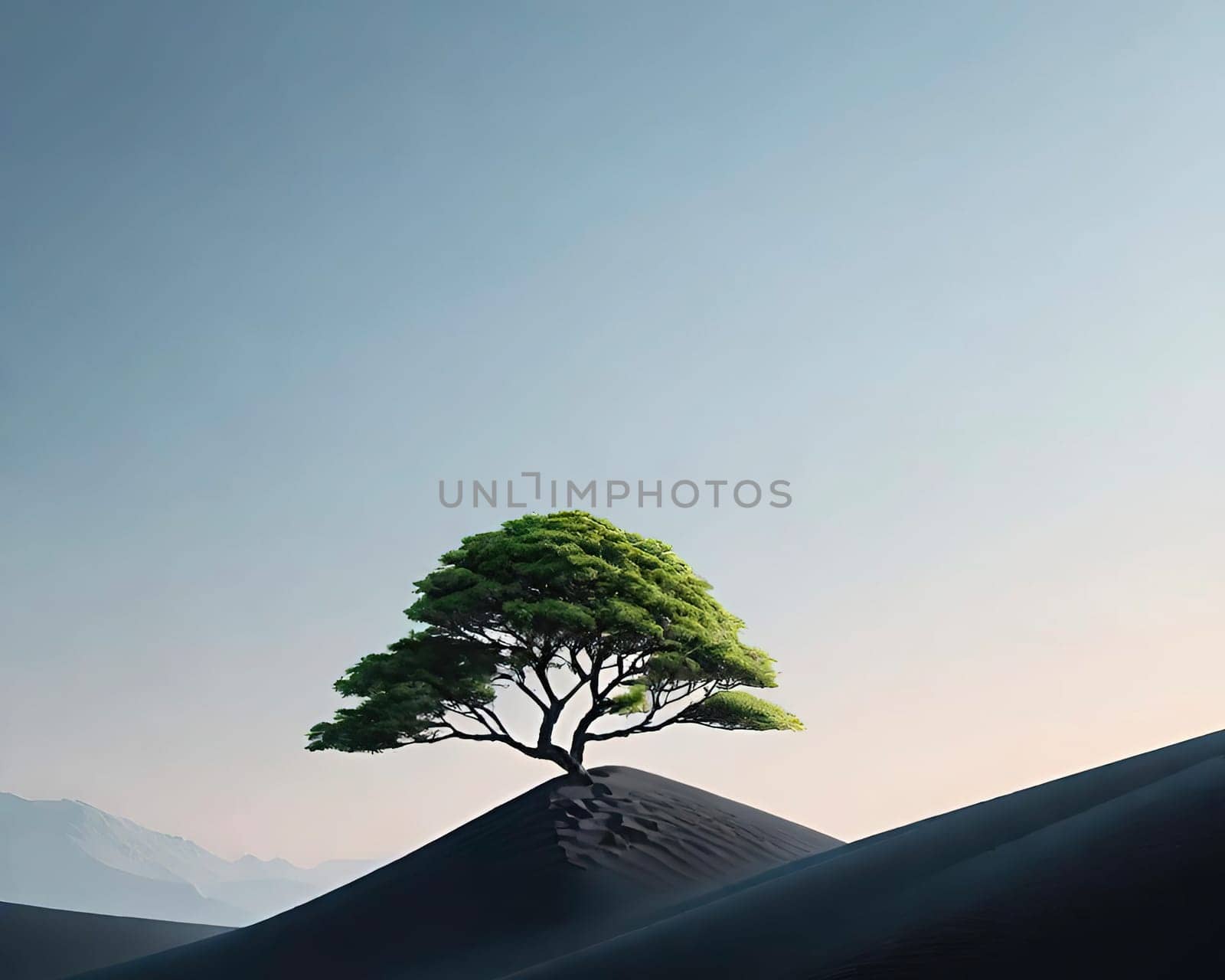 Conceptual illustration.Nature concept.Tree in the ground as a symbol of nature. by yilmazsavaskandag