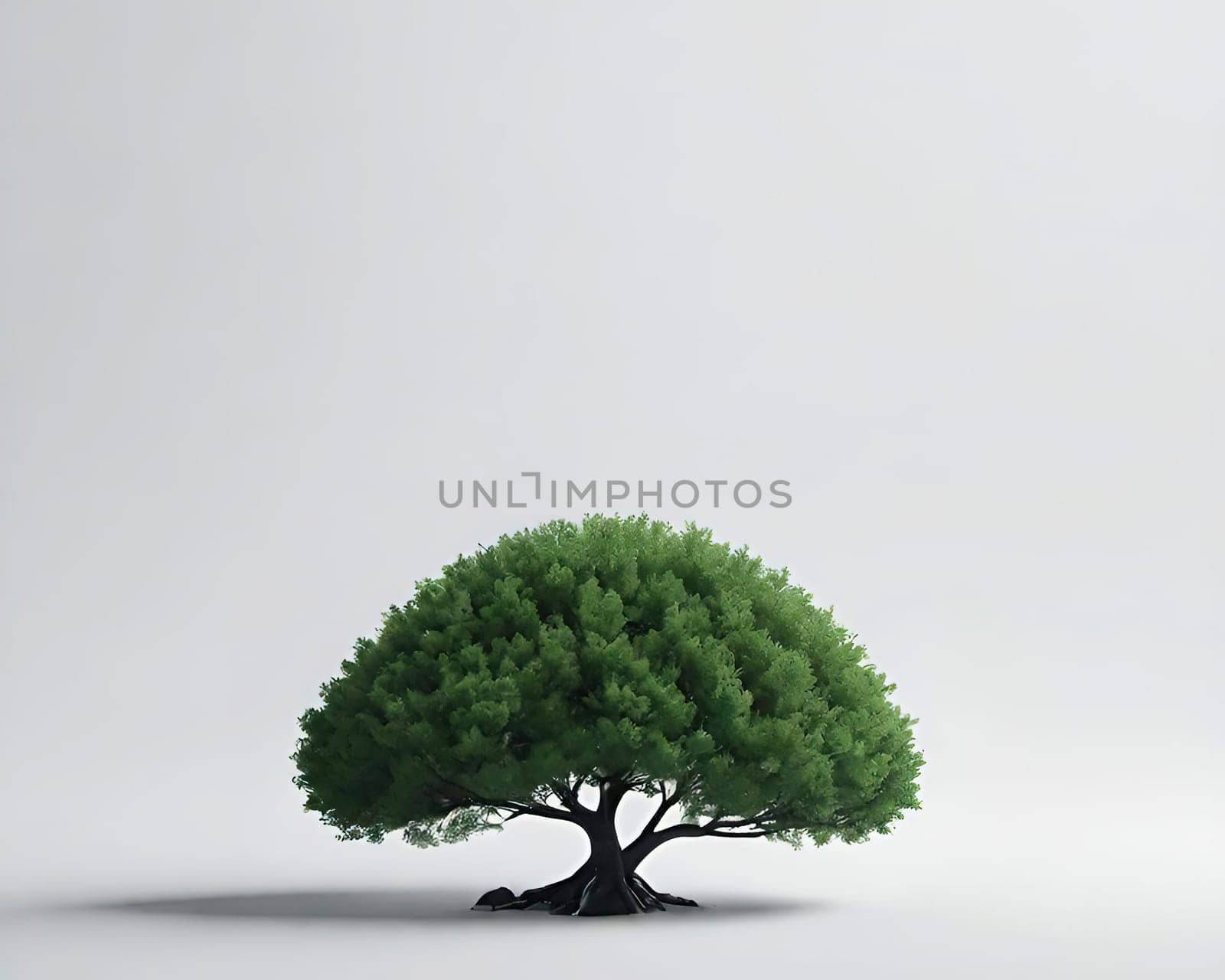 Tree on the ground. Conceptual illustration.Nature concept.Tree in the ground as a symbol of nature.