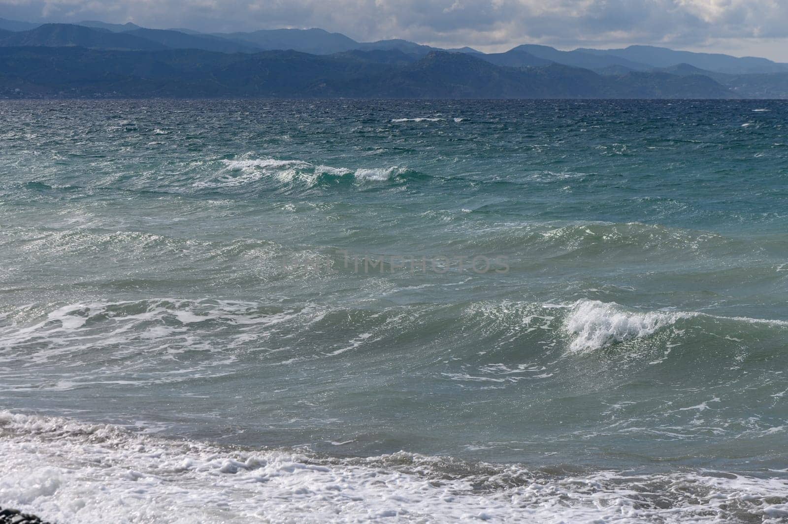 view of the Mediterranean Sea and mountains in Cyprus 2 by Mixa74