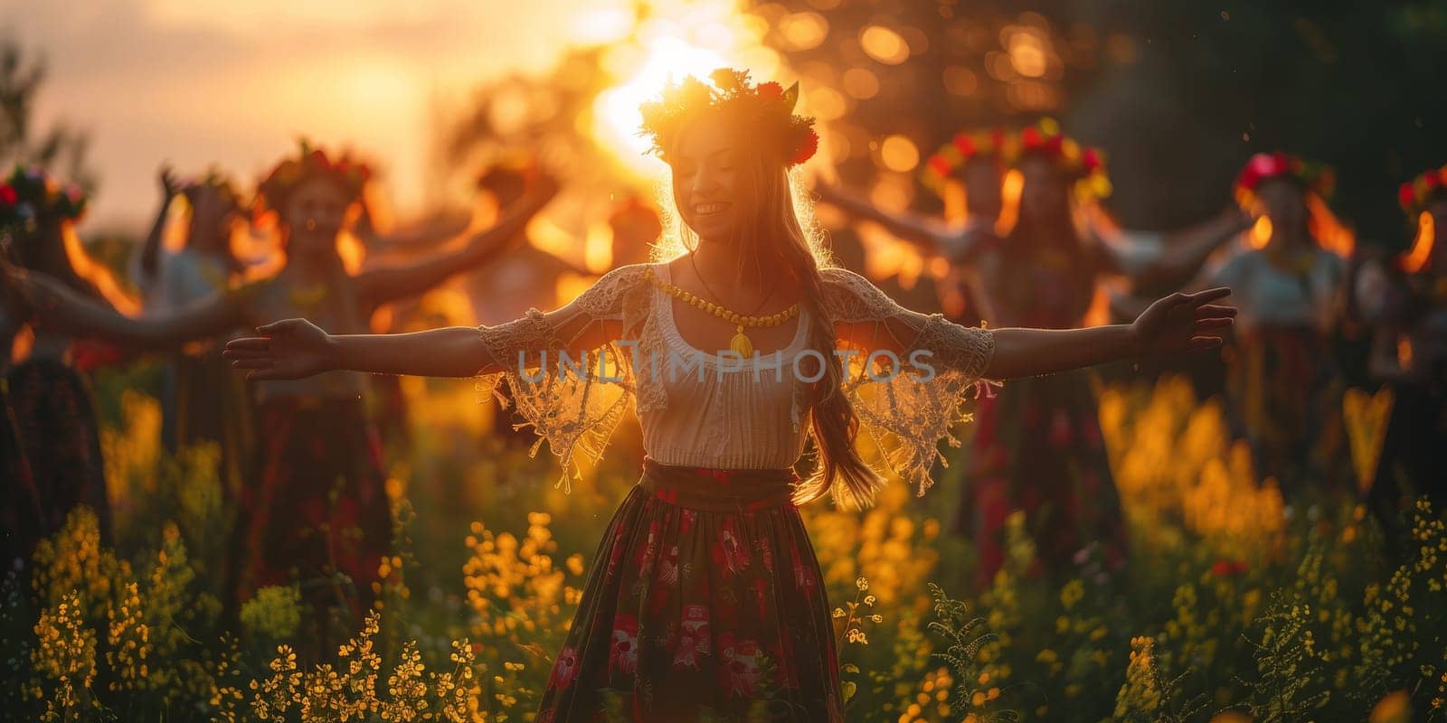 Celebrating the summer solstice on the shore of the Gulf of Riga. Latvia by Benzoix