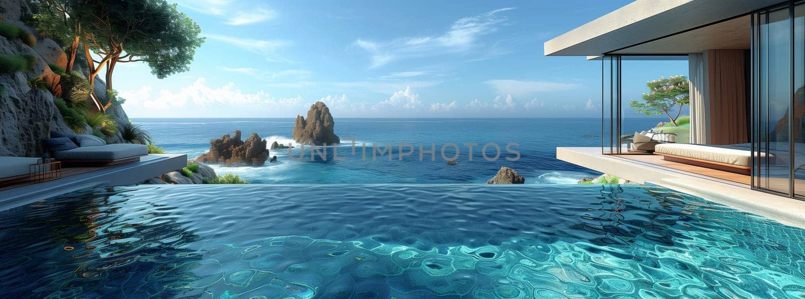 an artist s impression of an infinity pool overlooking the ocean by richwolf