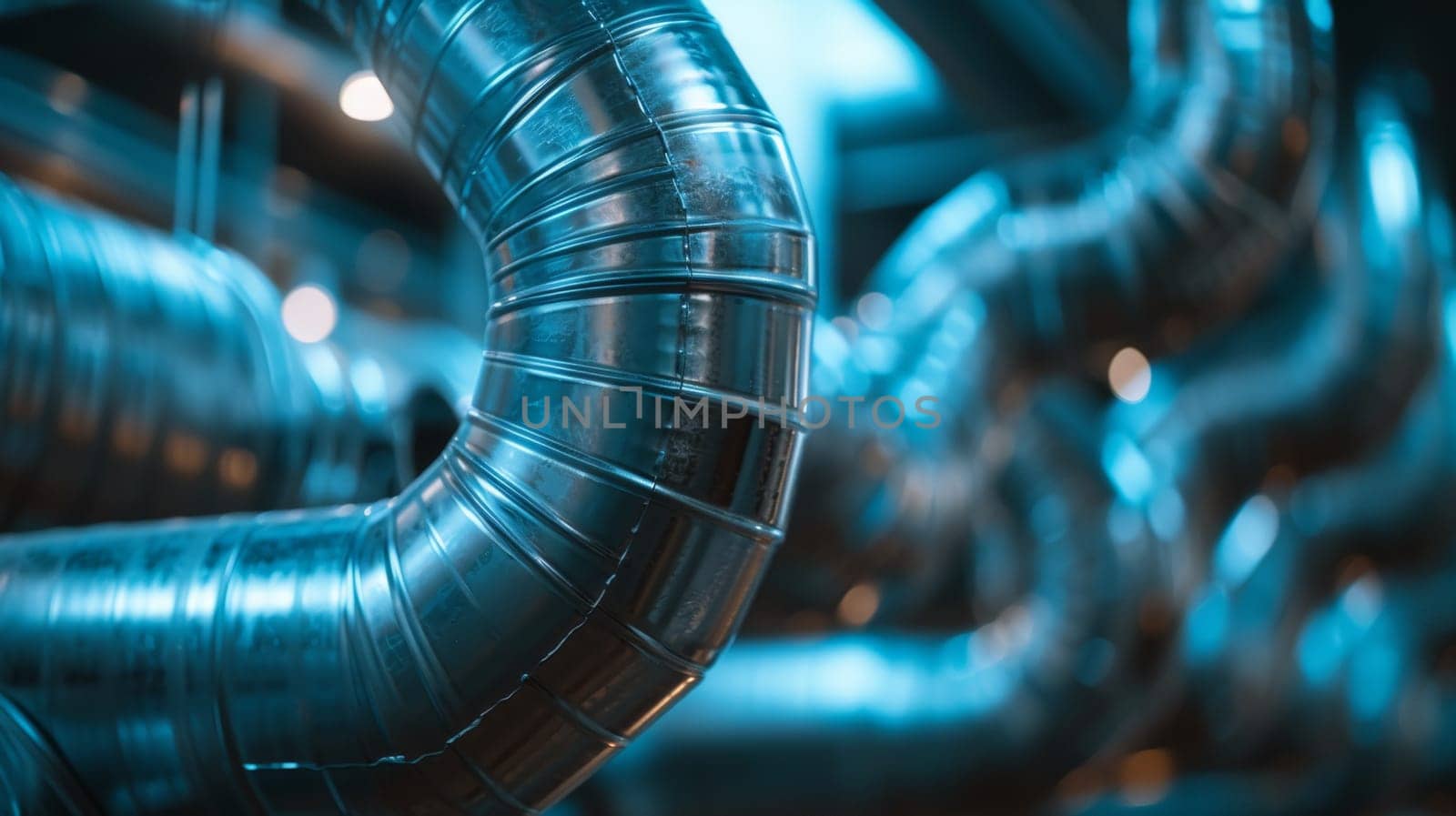 A close up of a bunch of pipes that are all connected