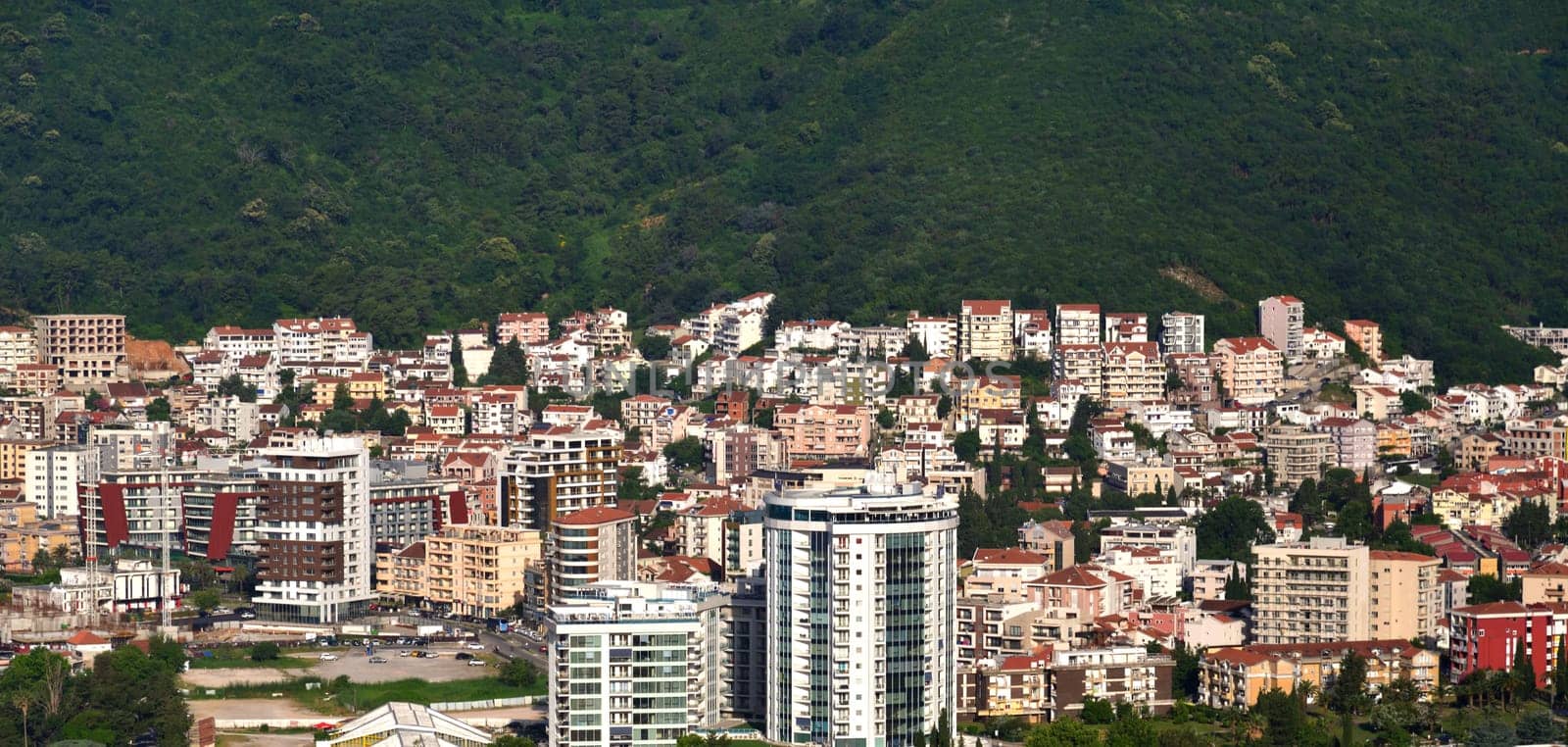 View of Budva city from above, Montenegro by olgavolodina