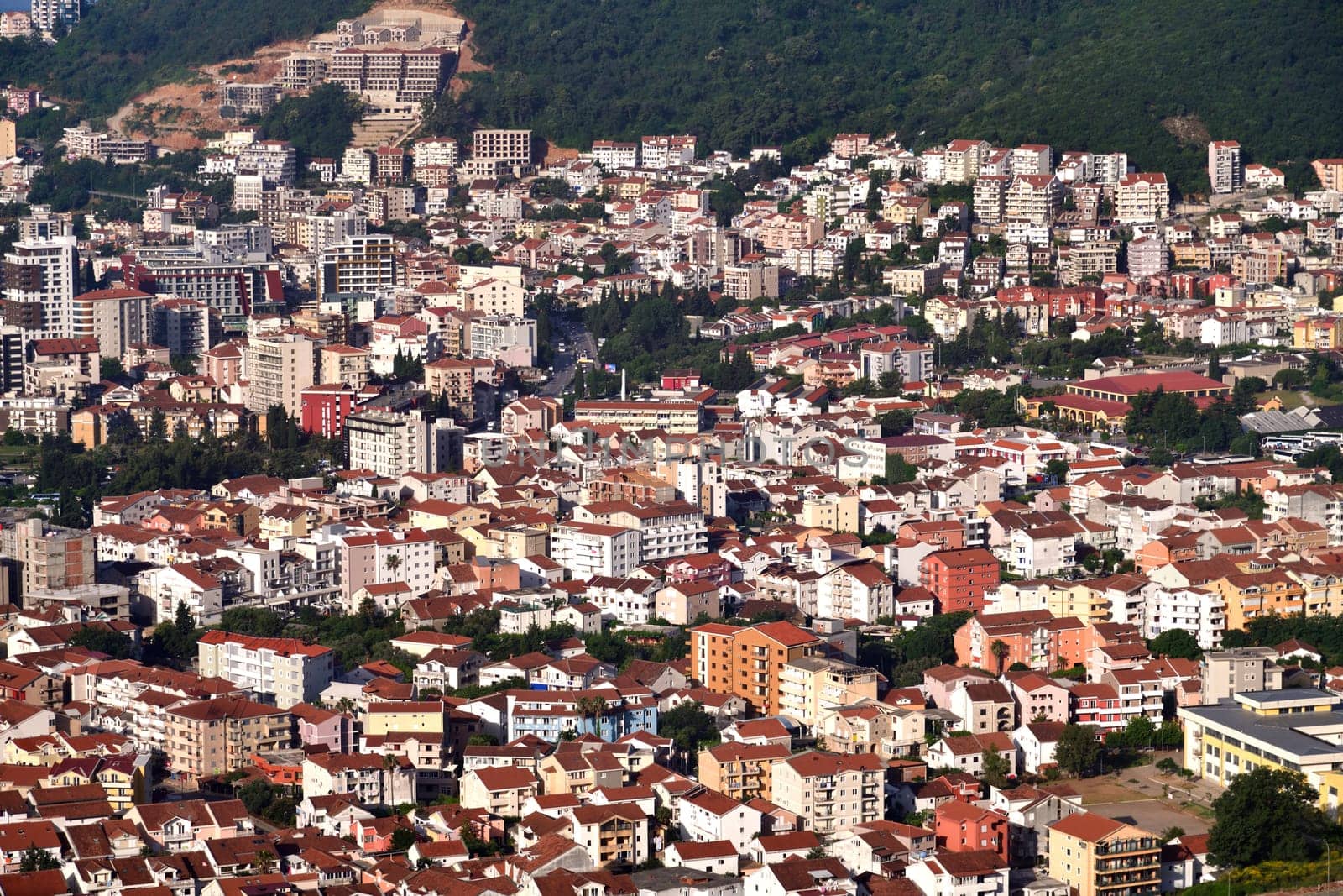 View of Budva city from above, Montenegro by olgavolodina