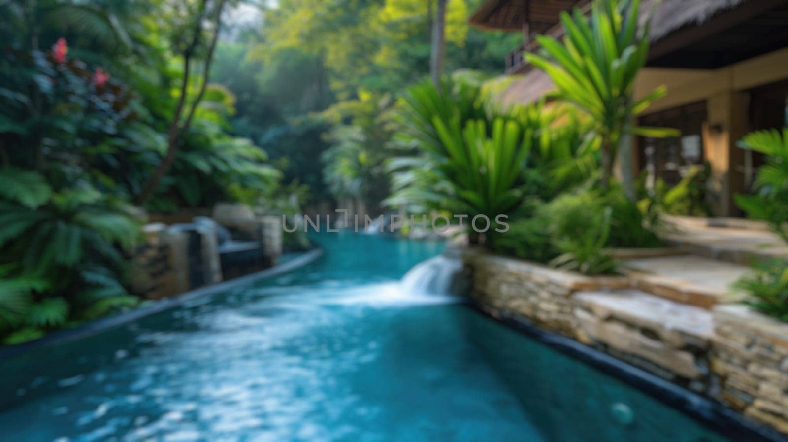 Blur background of luxurious resort spa relaxation. Resplendent. by biancoblue