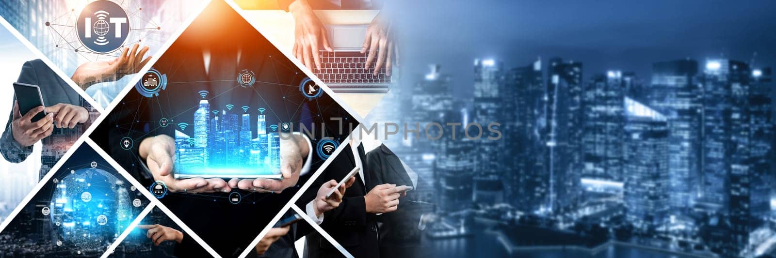 Communication technology , smart connection IOT and people network technology concept. People using connective device to connect to the secured internet network and cloud computing server kudos