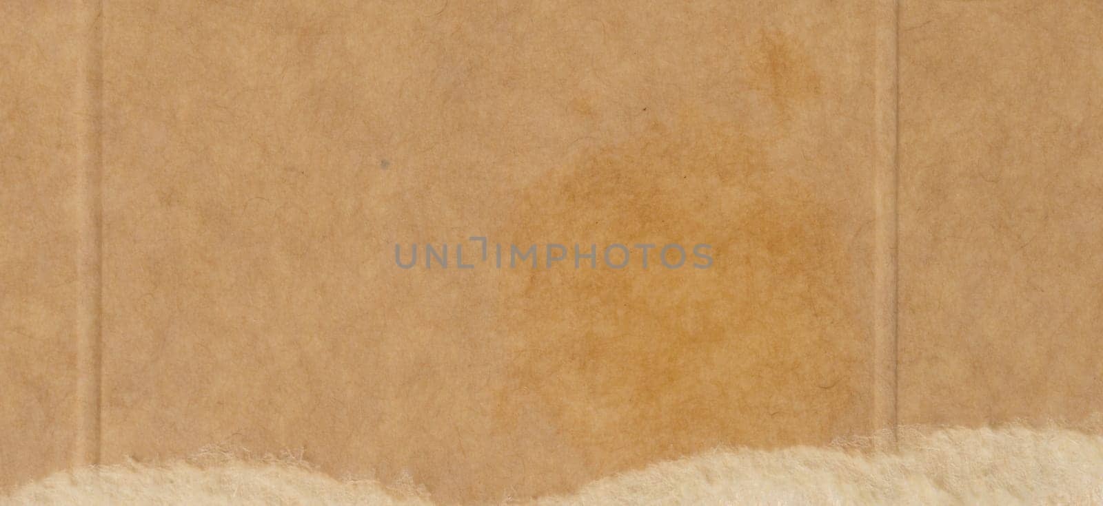 Piece of brown cardboard with torn edges on isolated background by ndanko