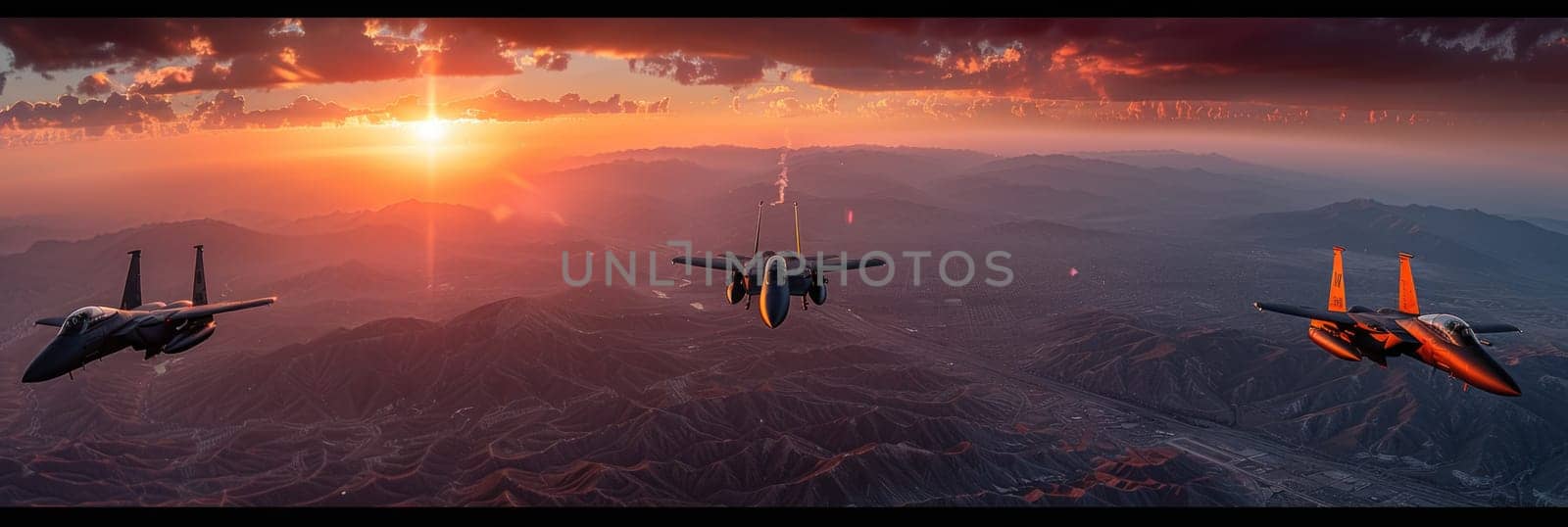 Fighter Jets Flying Through Cloudy Sky by but_photo