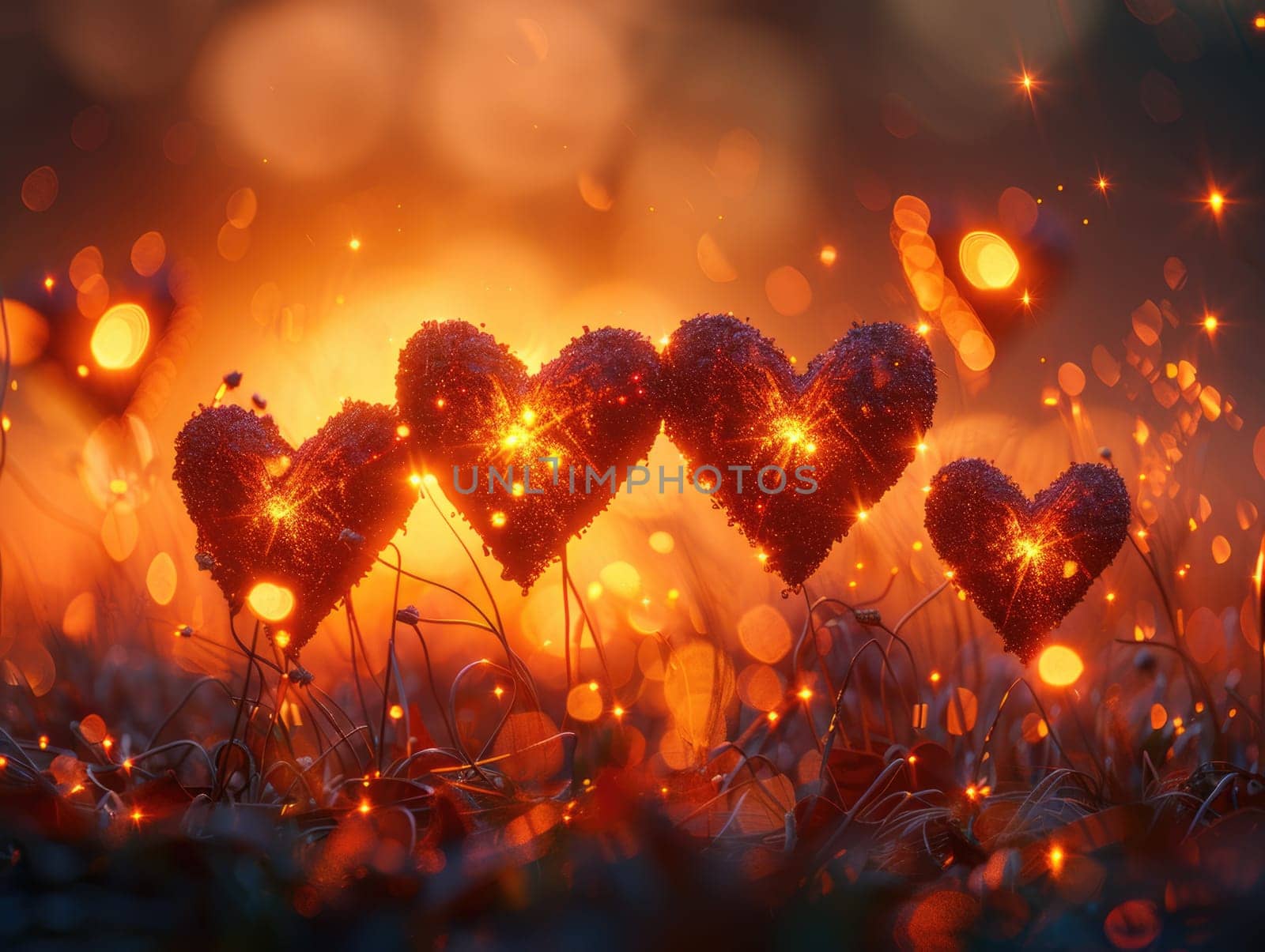 Hearts Scattered Across Grass by but_photo