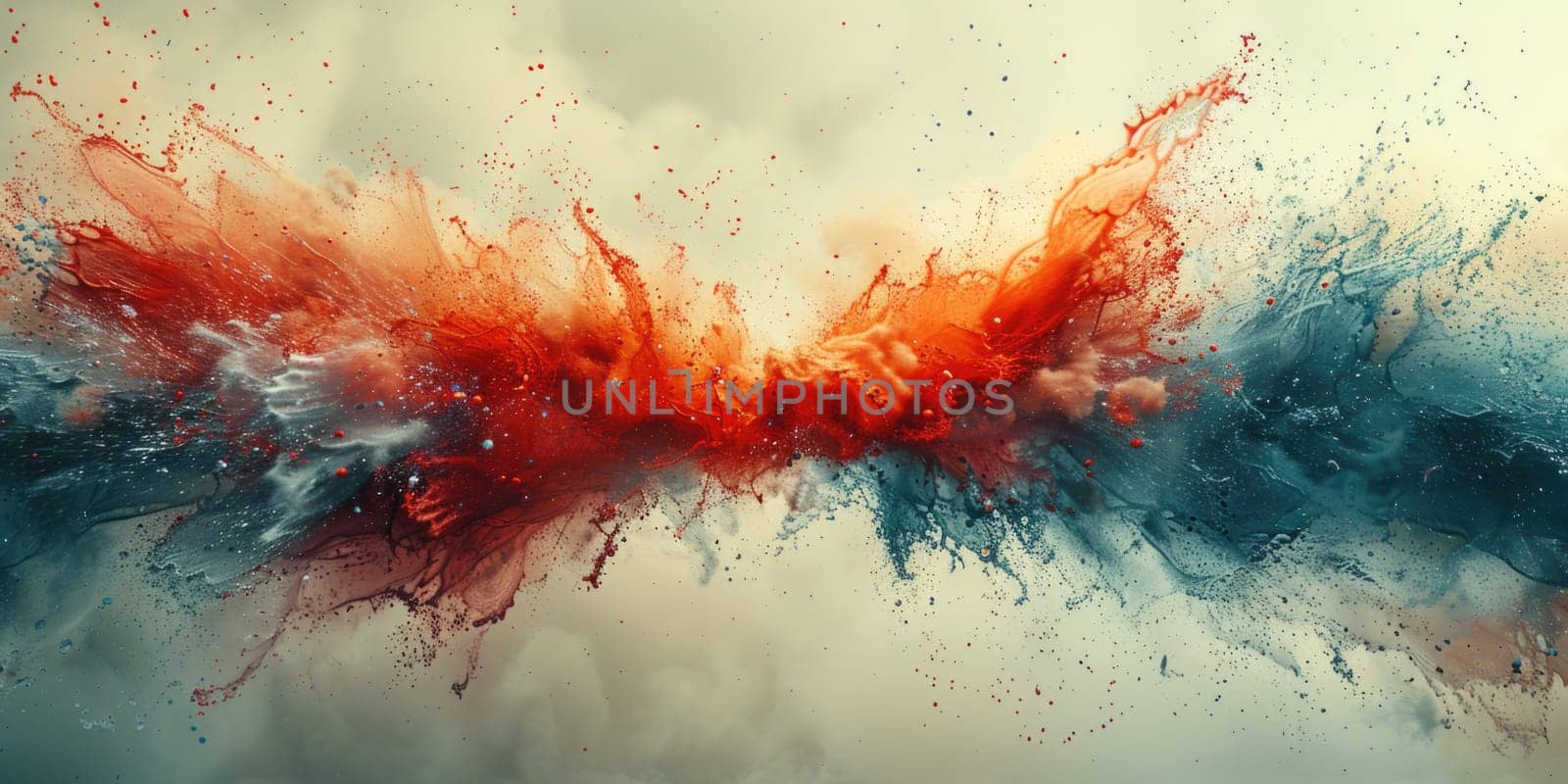 Abstract Painting of a Red and Blue Object by but_photo