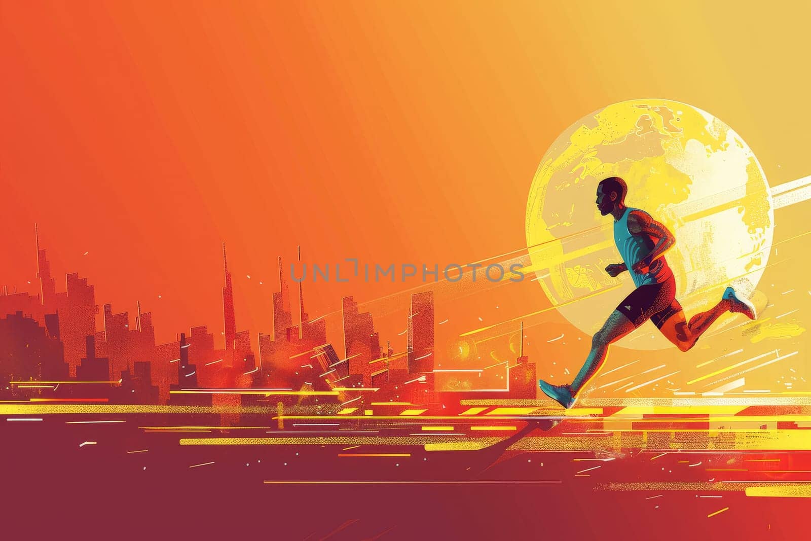 Marathon event poster, Colorful Running poster or banner, illustration.