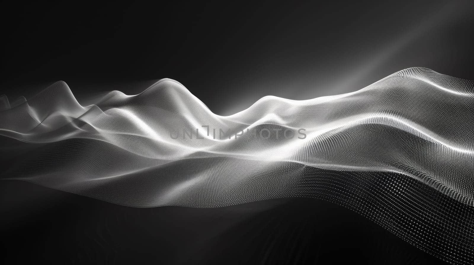 A black and white photo of a wave pattern on the surface
