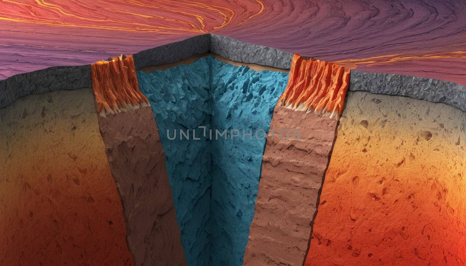 Schematic view of the geological section.