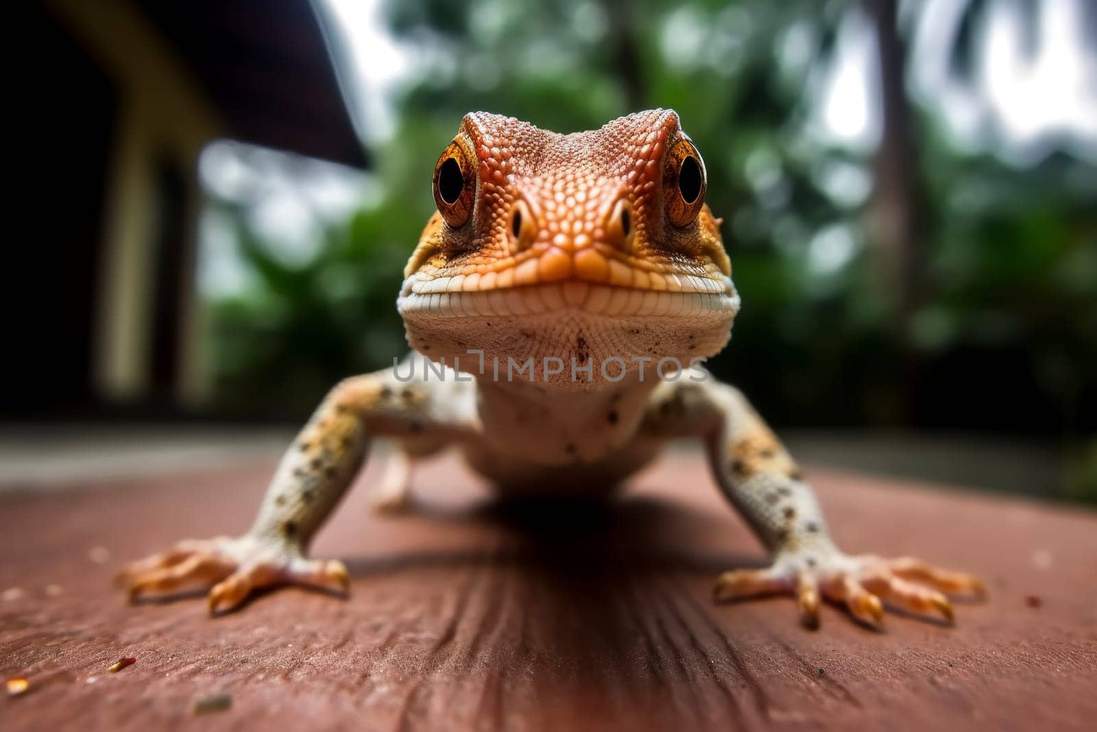 Close-Up Lizard Staring Camera by andreyz