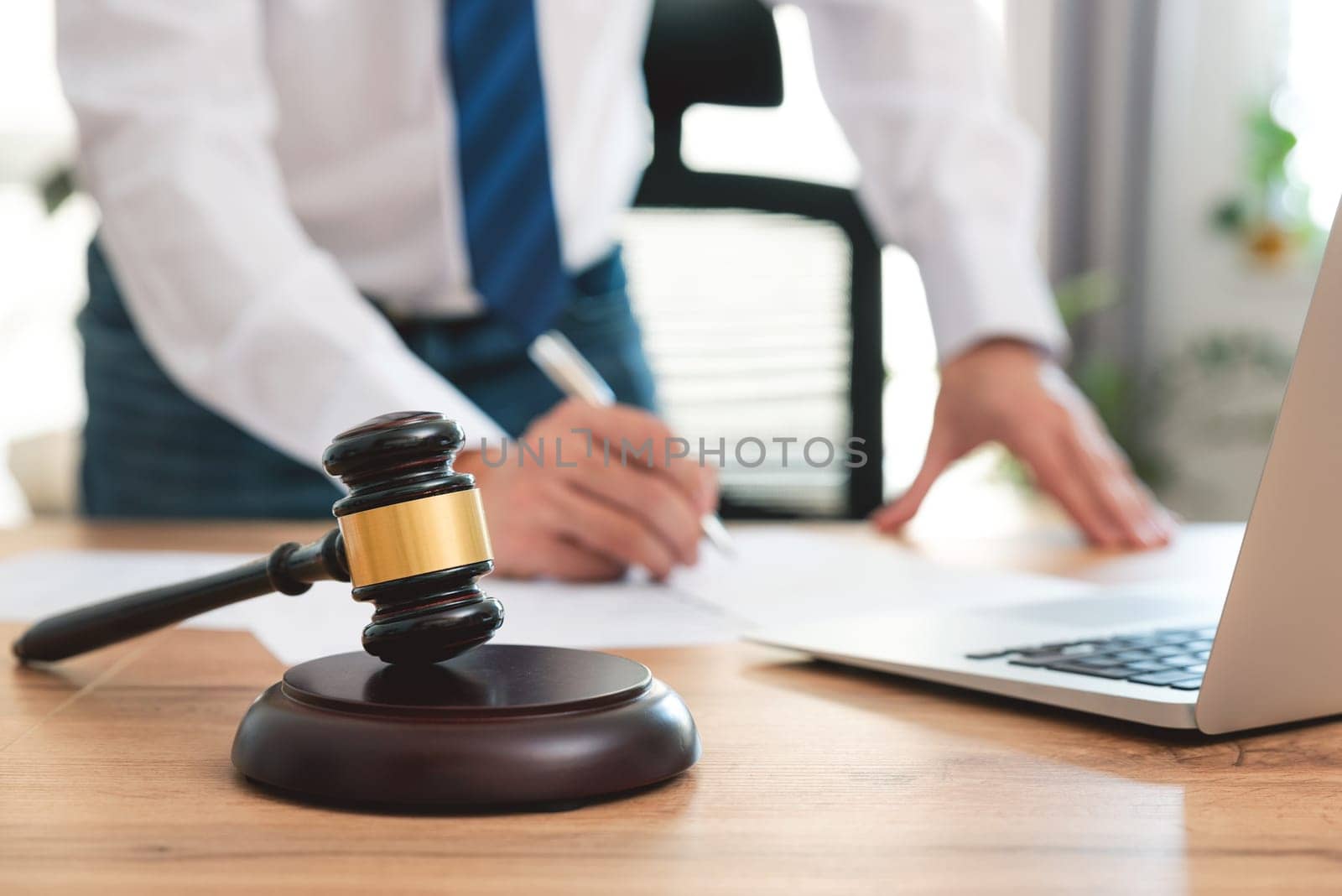 Lawyer or attorney working in the office. Law and justice concept