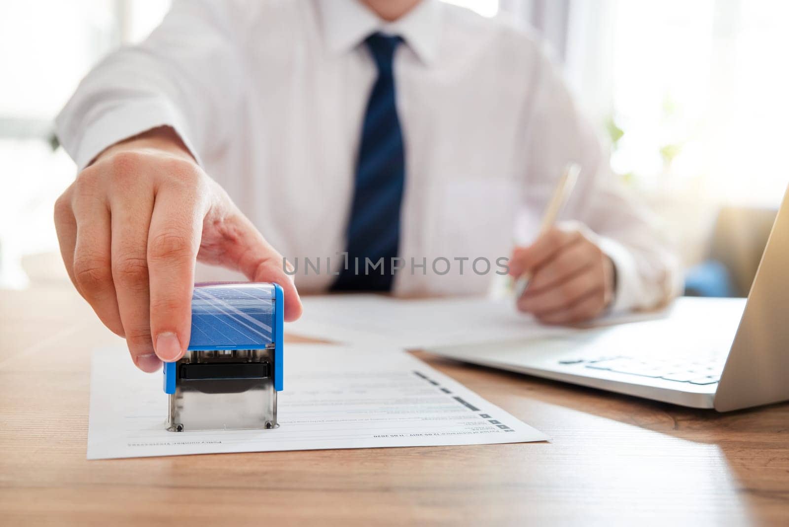 Business person working in the office. Paperwork concept