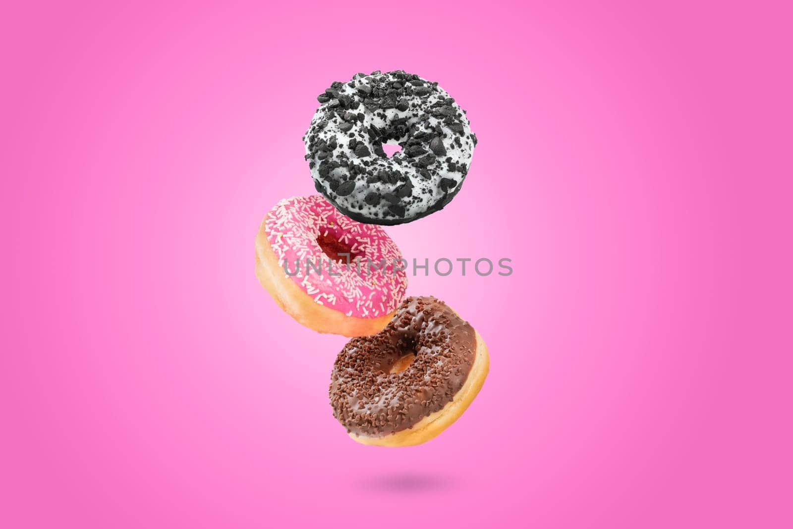 Delicious donut on color background by simpson33