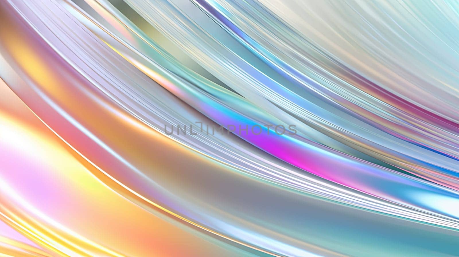 Abstract holographic waves on the iridescent background. Generated AI. by SwillKch
