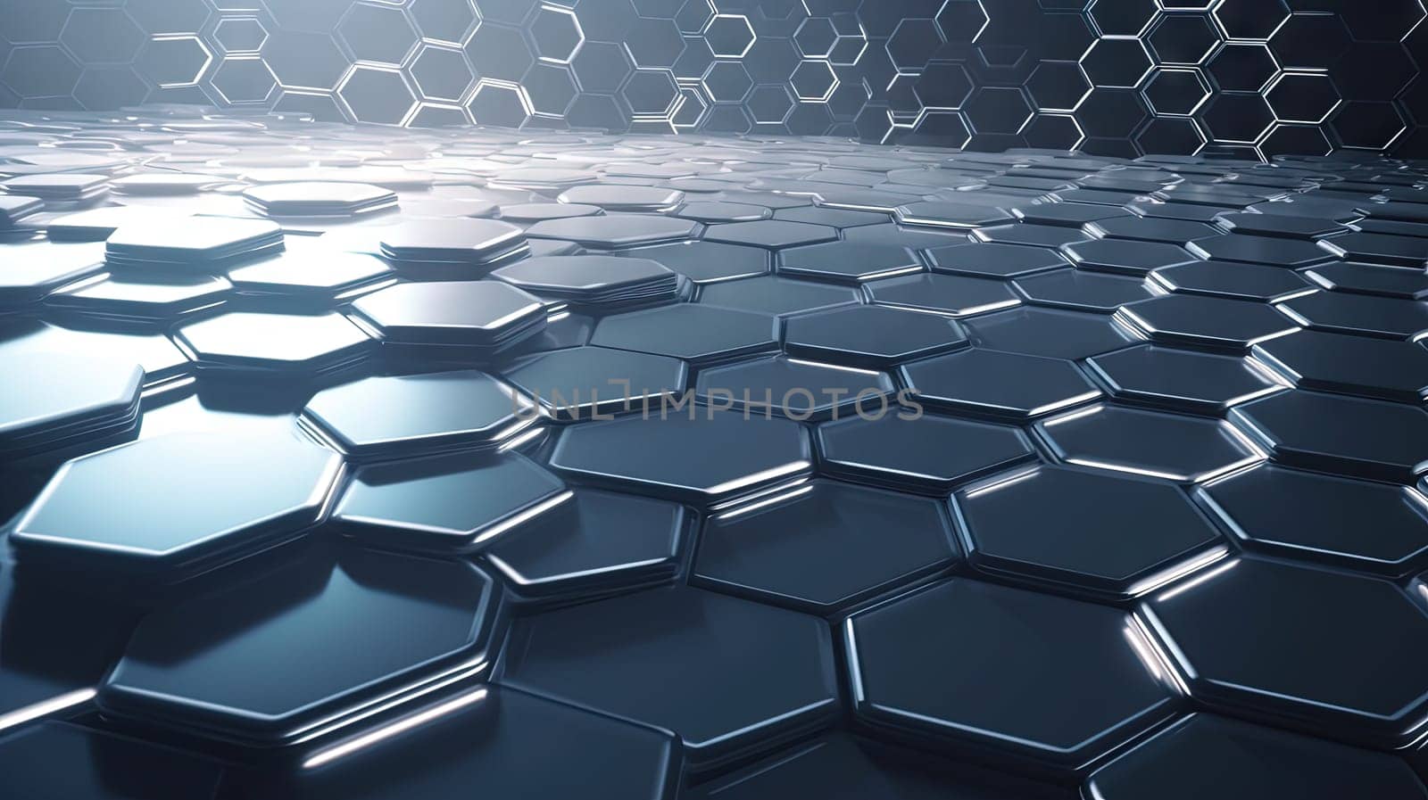 Abstract background with hexagonal tiles. Tech styled hex pattern. Generated AI. by SwillKch