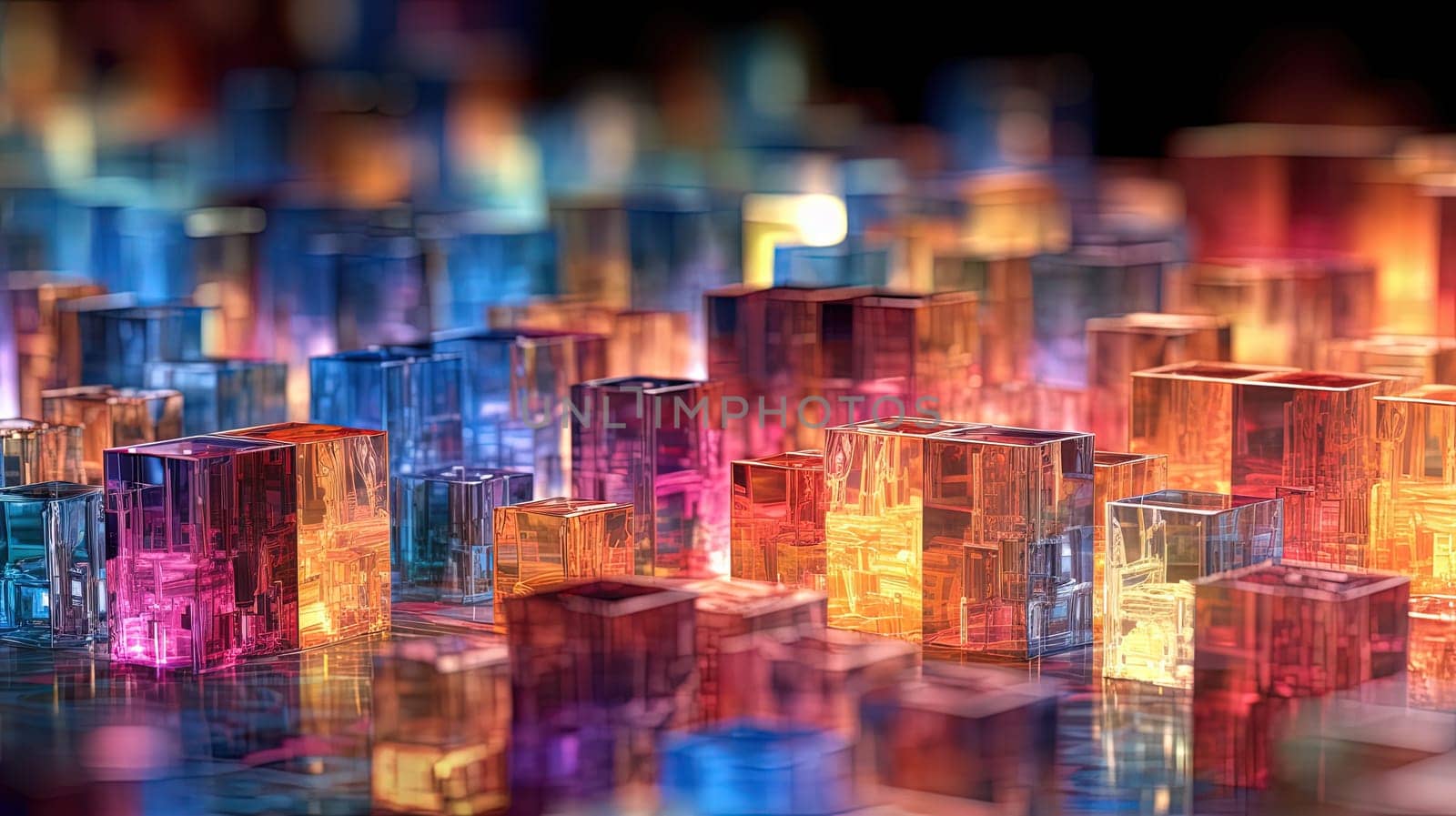 Abstract background with structure of cubes. Colorful cubes texture for technology backdrop. Generated AI