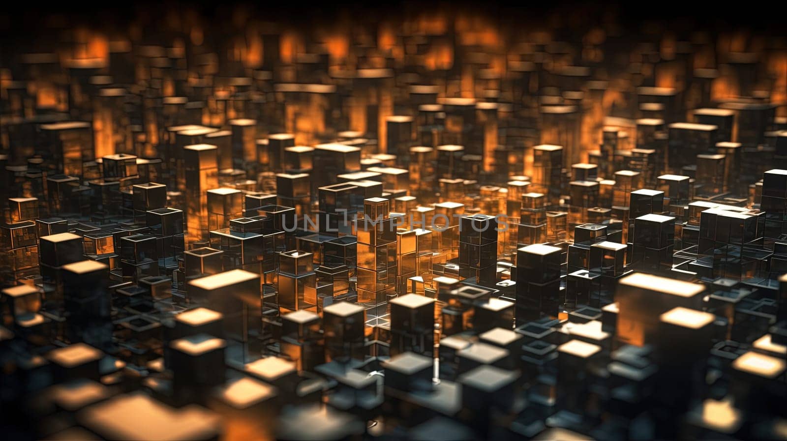 Abstract background with structure of cubes. Colorful cubes texture for technology backdrop. Generated AI. by SwillKch
