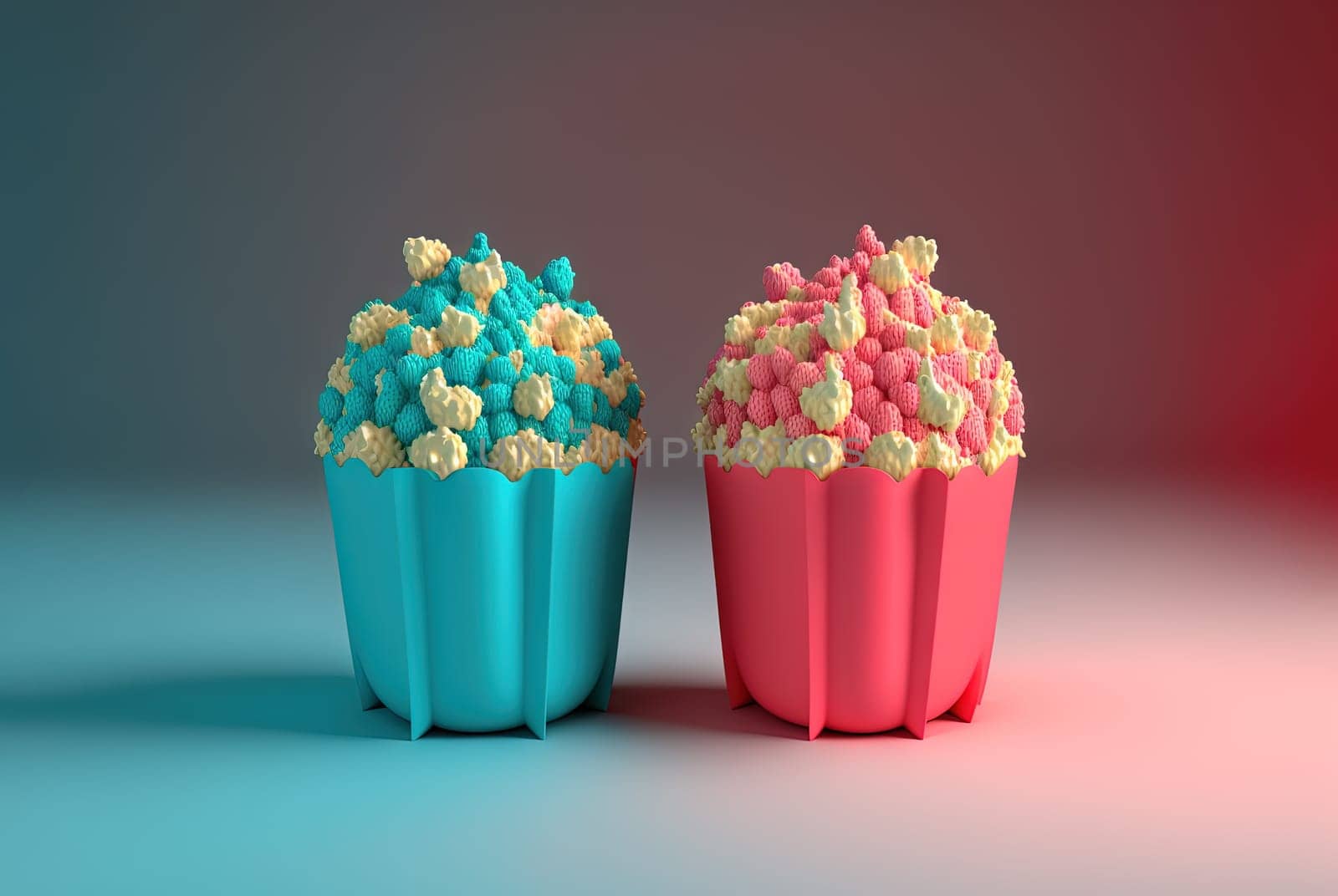 A box of popcorn. Movie theater themed popcorn package. Generative AI