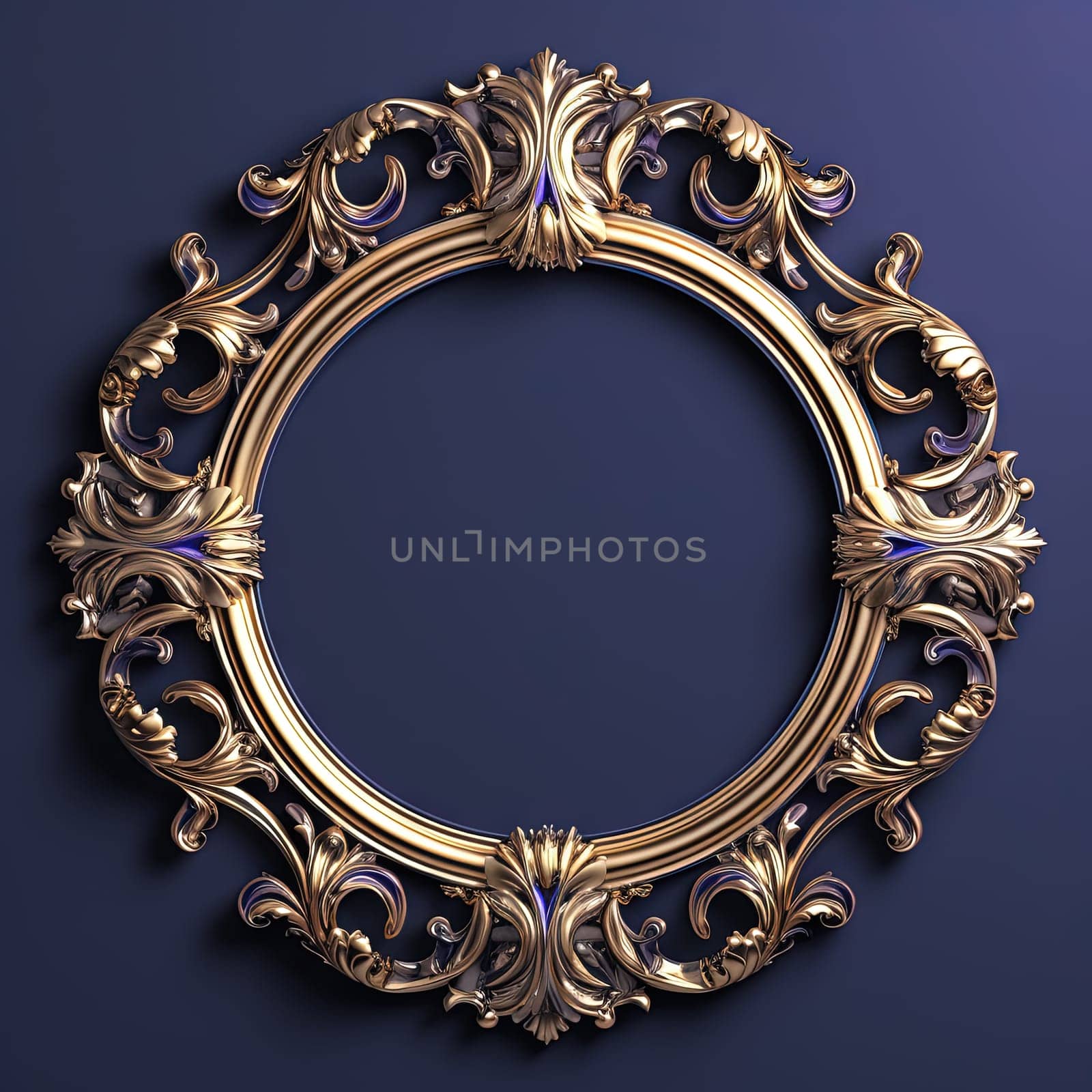 Round frame in art nouveau style with ornament. Retro frame with fairytale and magic decoration. Generated AI. by SwillKch