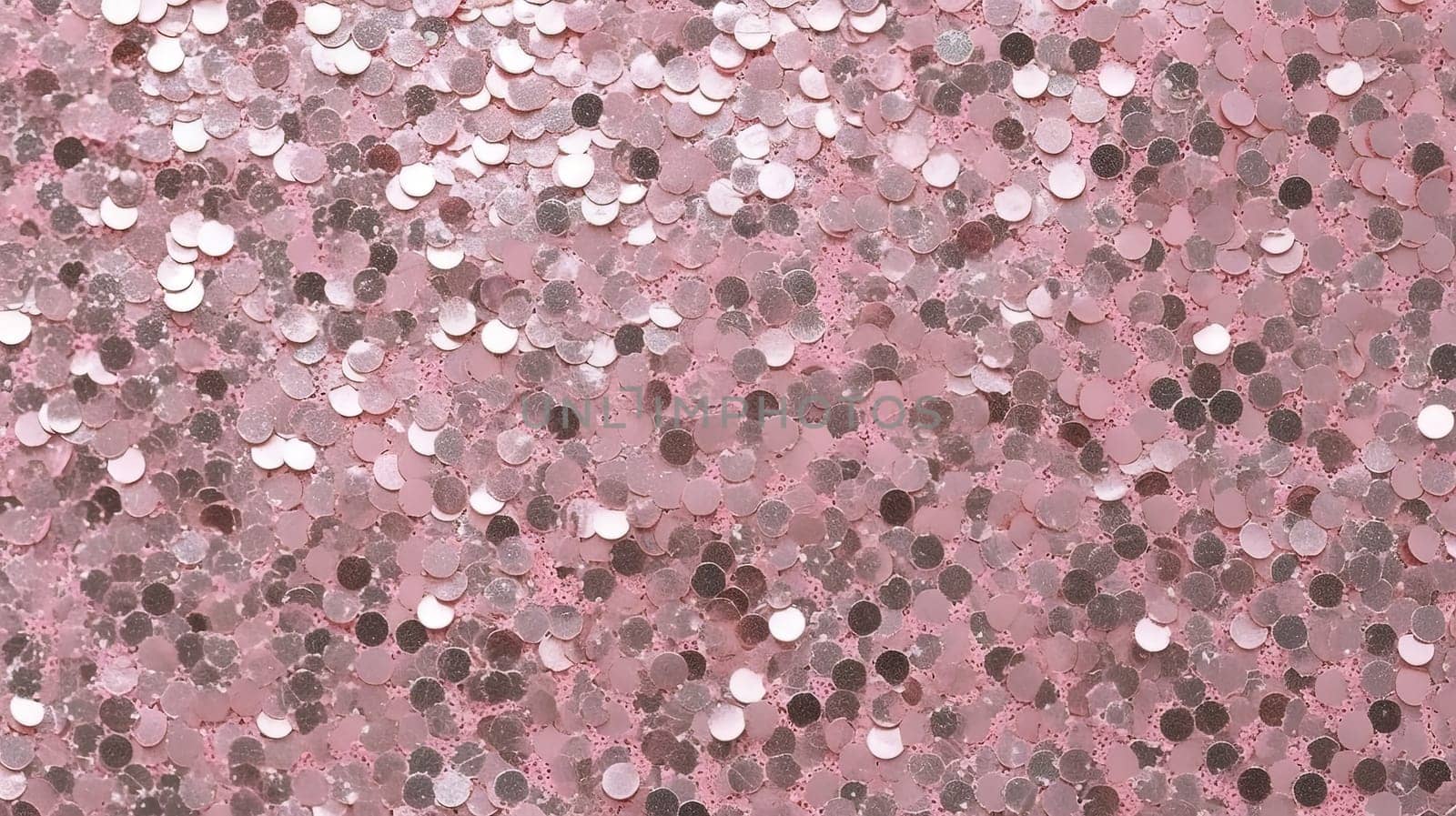 Abstract shiny background with pink glitter. Scattered confetti sparkles with light rose pastel color. Generated AI. by SwillKch