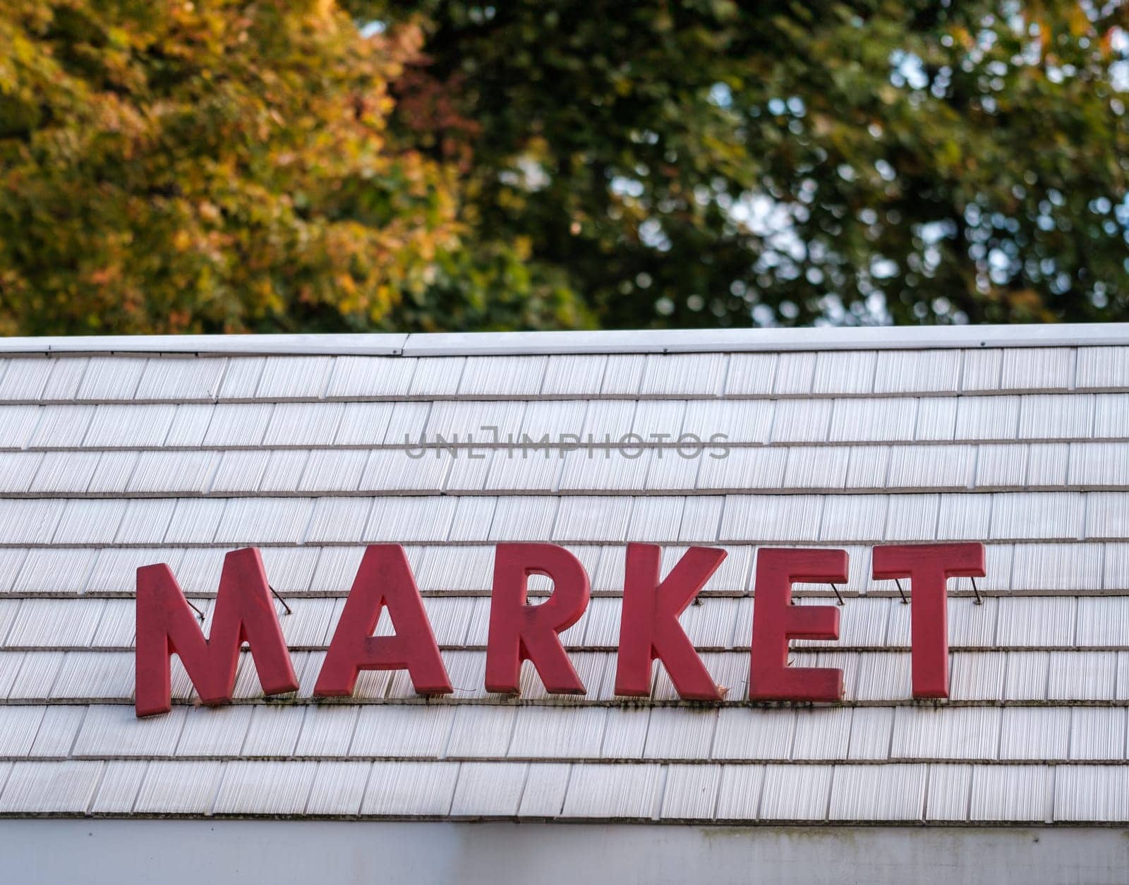 A Rustic Sign For A Market At A Roadside Truck Stop In Vermont