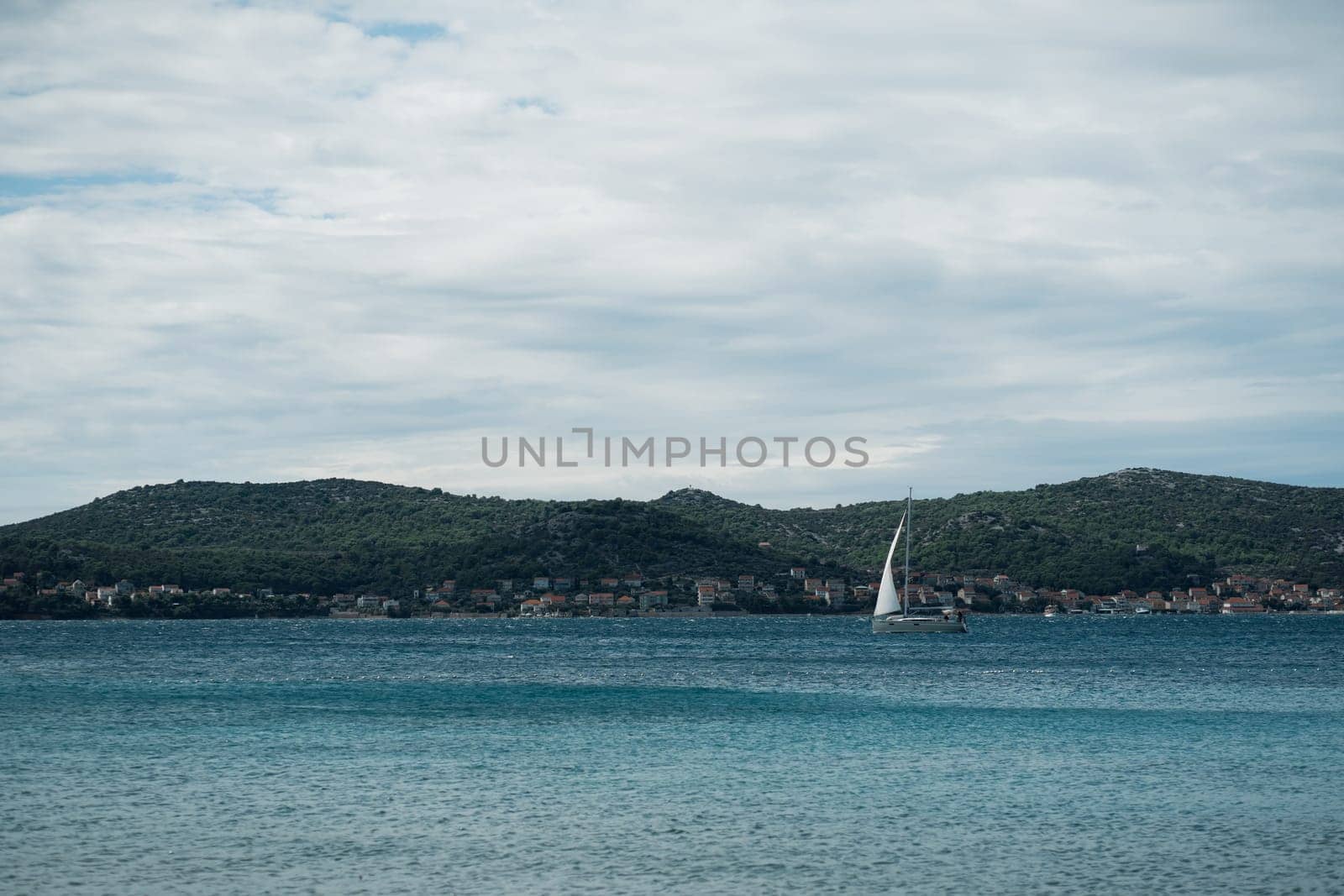 Summer beautiful landscape of Adriatic Sea coast, Dalmatia region in Croatia