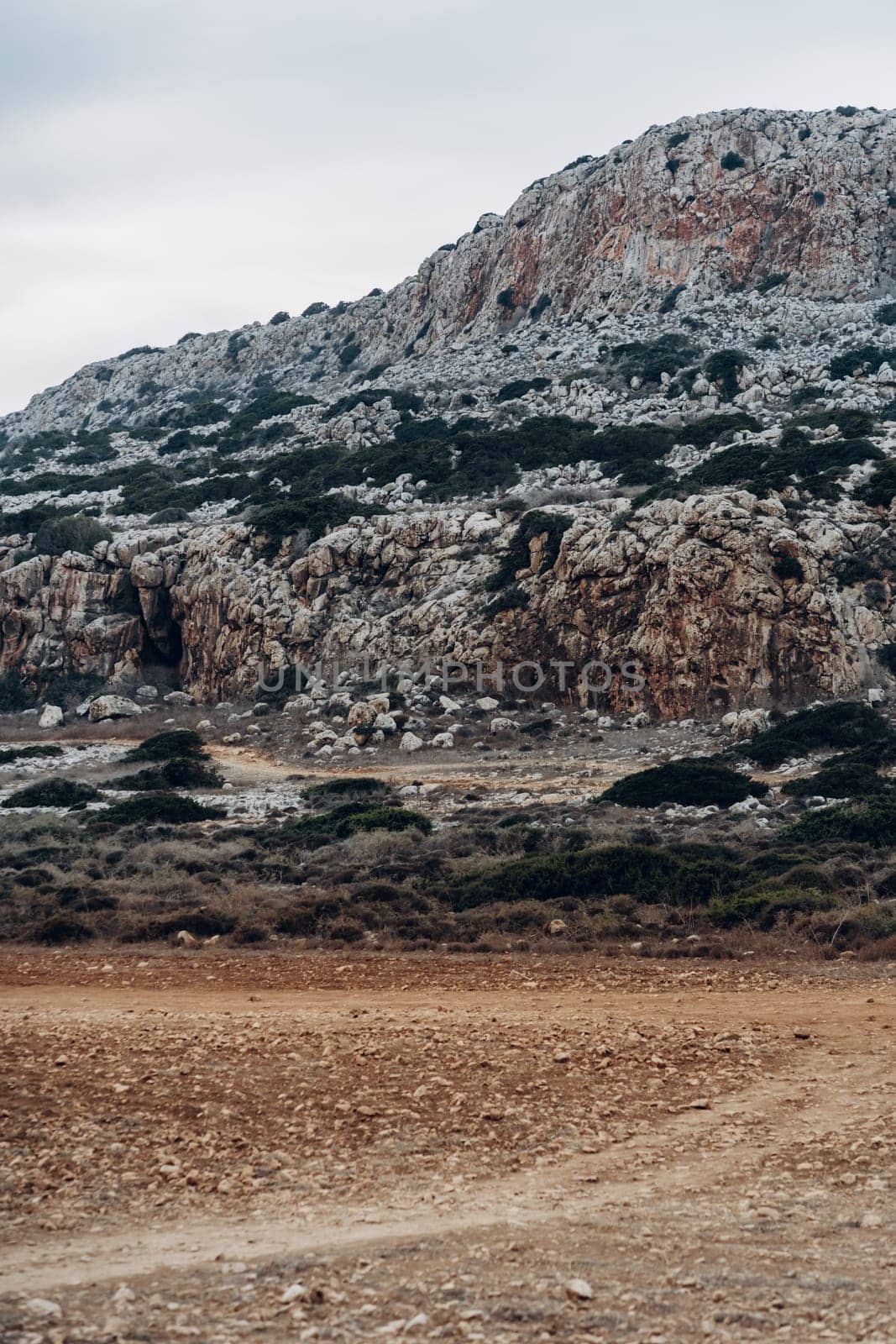 Desert landscape with rocks in Cape Greco National Park, Cyprus by Popov