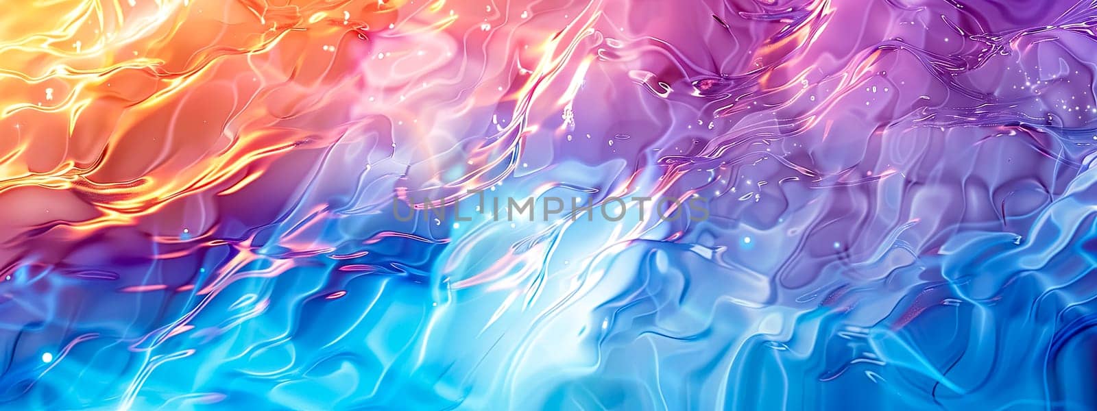 Fluid Abstract Art with Warm and Cool Color Spectrum, banner, background