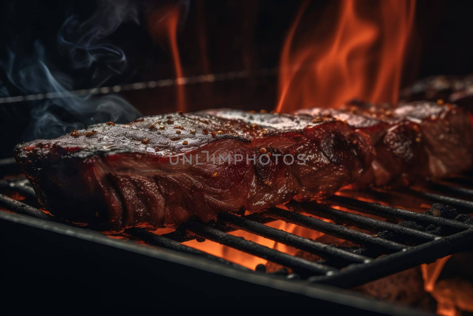 Tasty beef bbq. Fire meat. Generate Ai