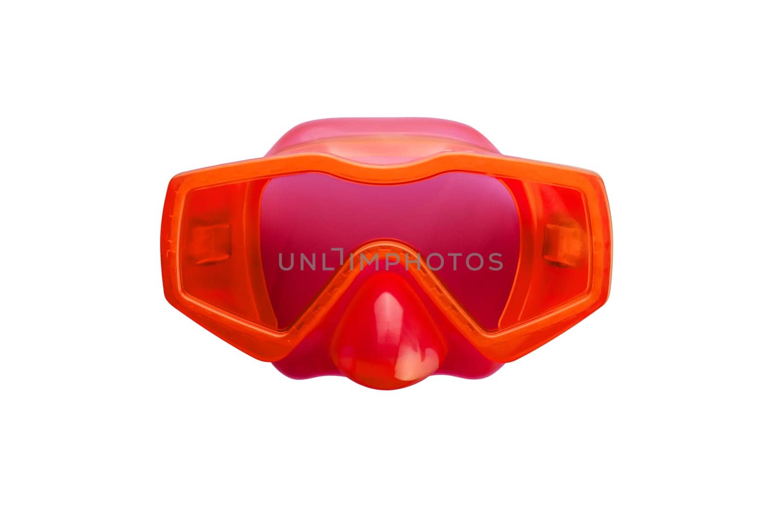 Red swimming mask isolated on white background. Mask for diving under water by andreyz