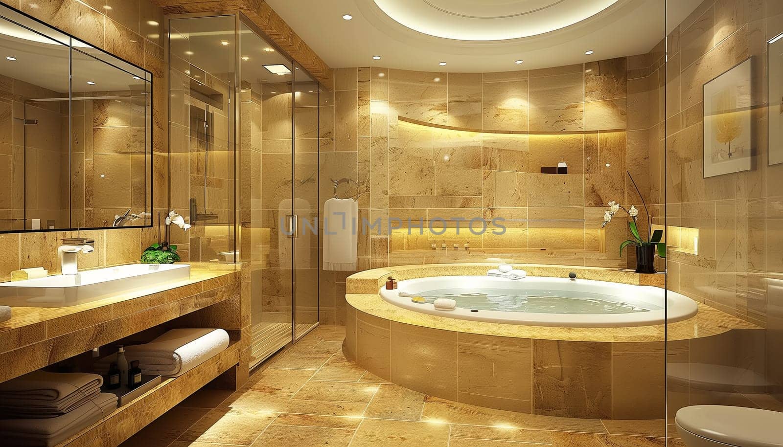 Beautiful Large Bathroom in Luxury Home.
