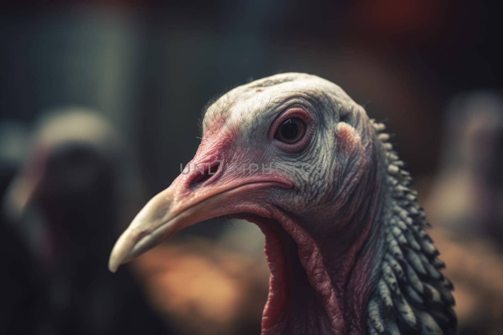 Turkey farm bird. Male nature meat. Generate Ai