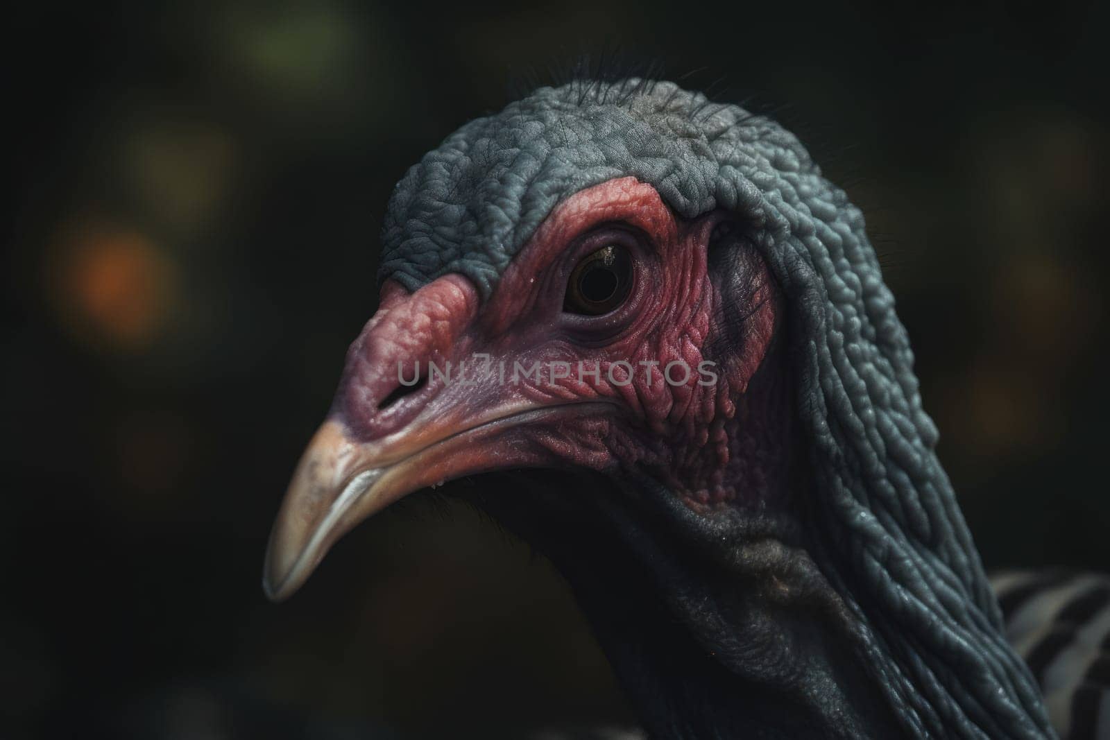 Male turkey bird. Nature bird beak. Generate Ai
