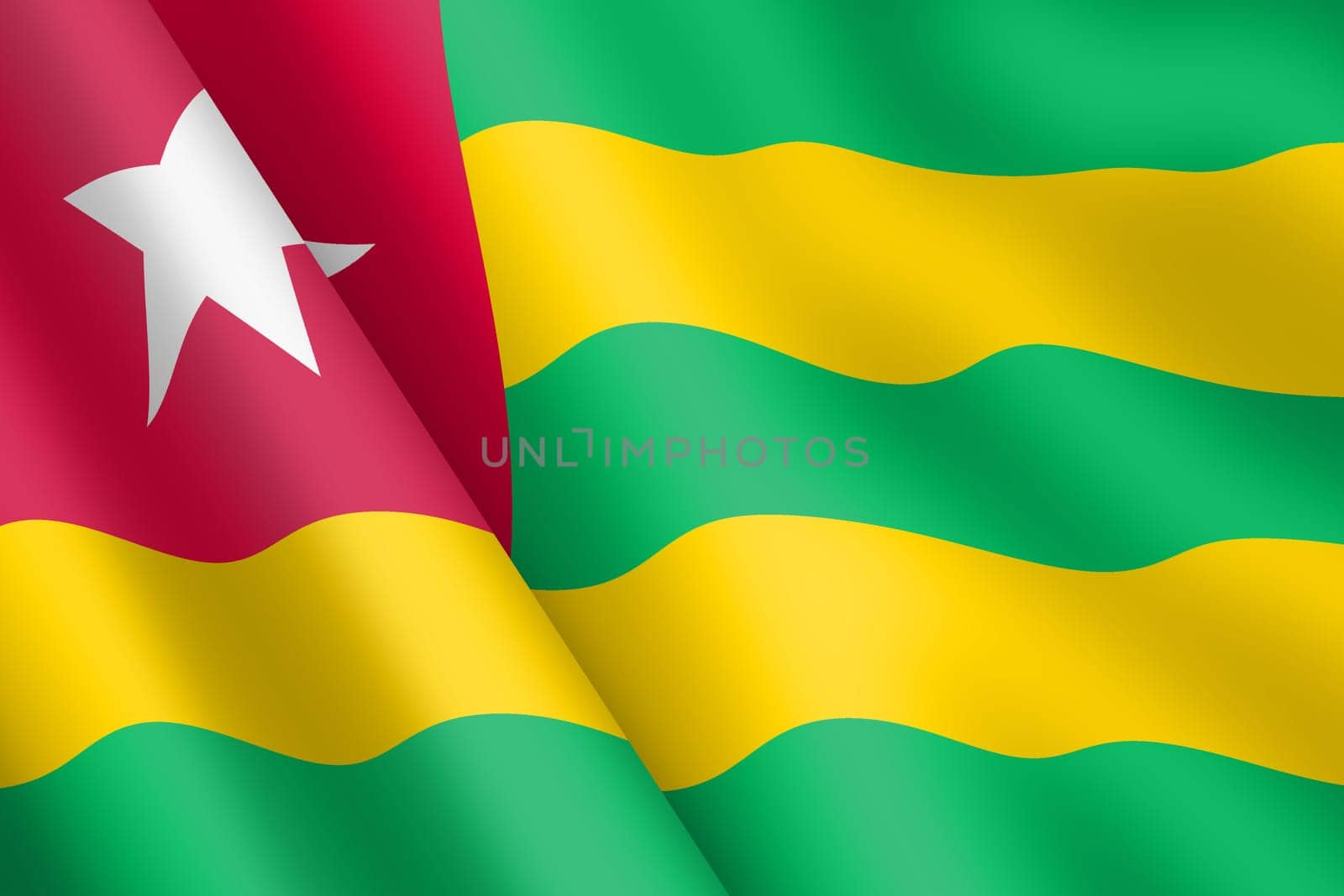 Togo waving flag 3d illustration by VivacityImages