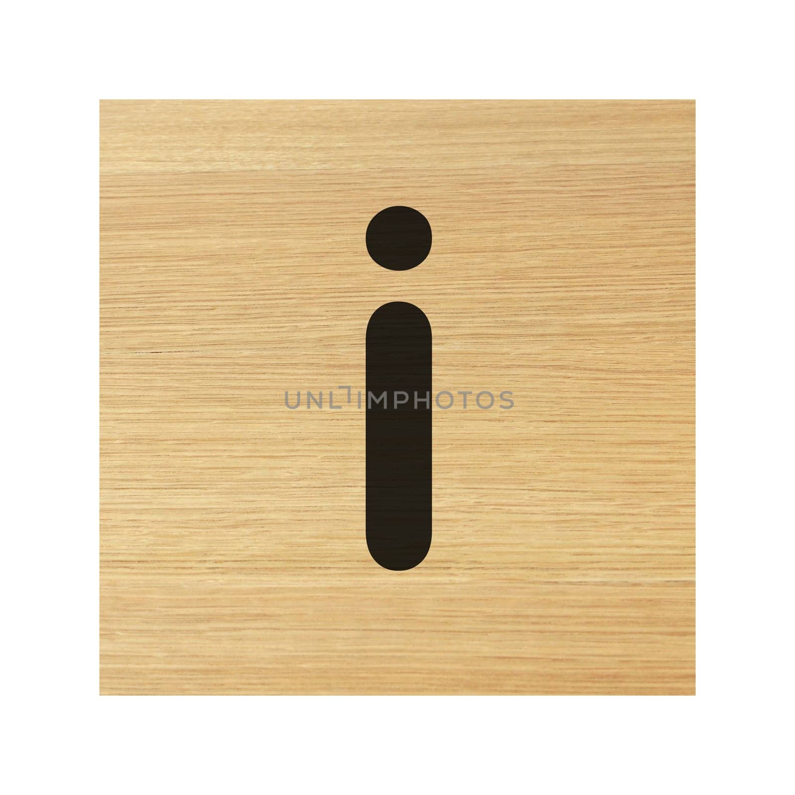 small i wood block on white with clipping path by VivacityImages