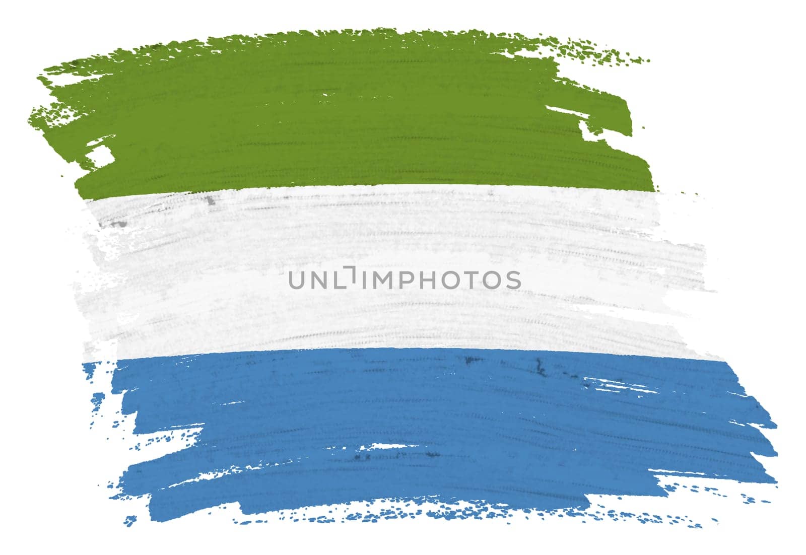 A Sierra Leone flag background paint splash brushstroke 3d illustration with clipping path