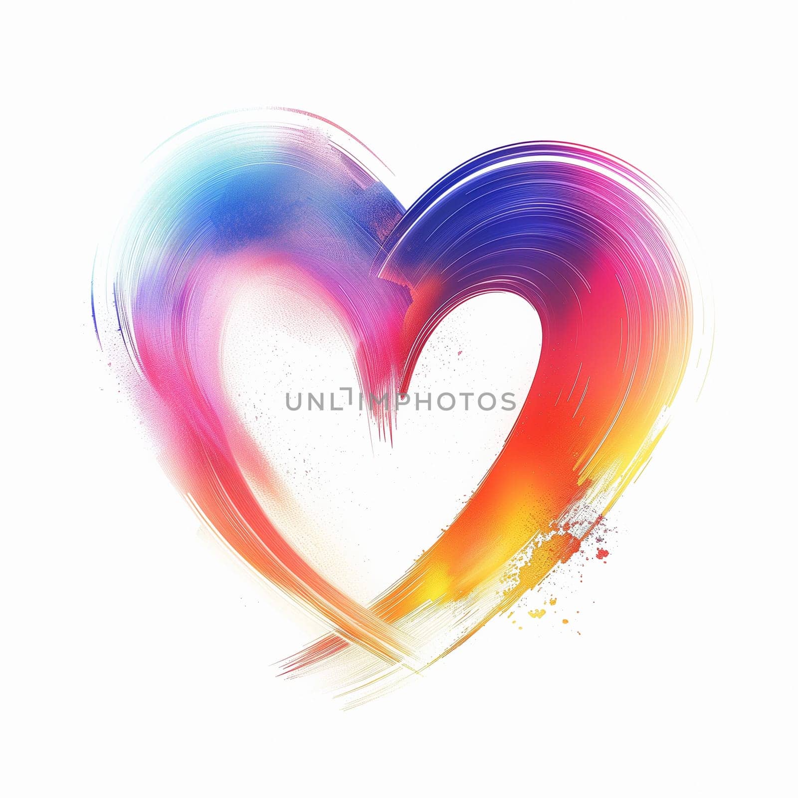 Abstract gradient heart on a white background. High quality illustration