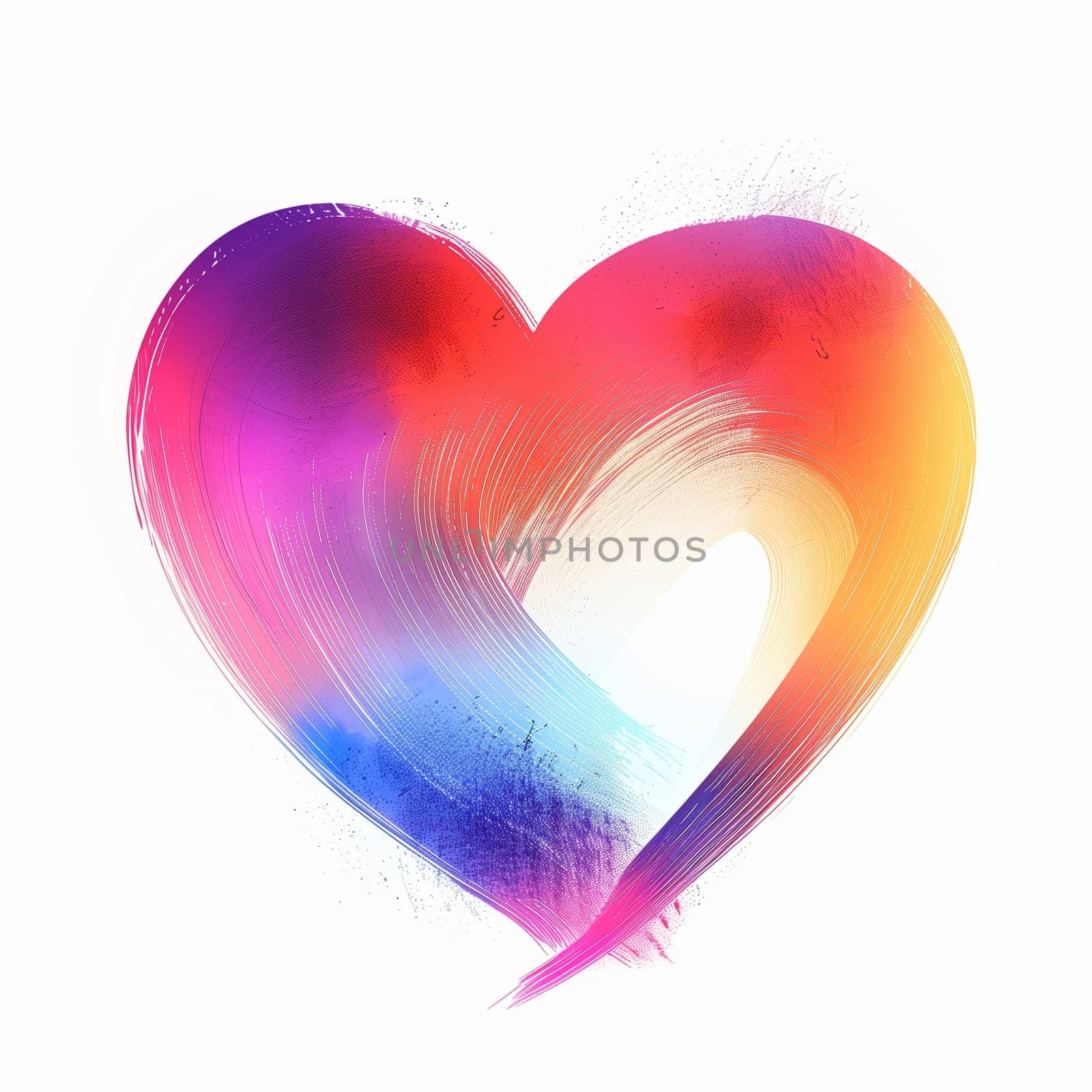 Abstract gradient heart on a white background. High quality illustration