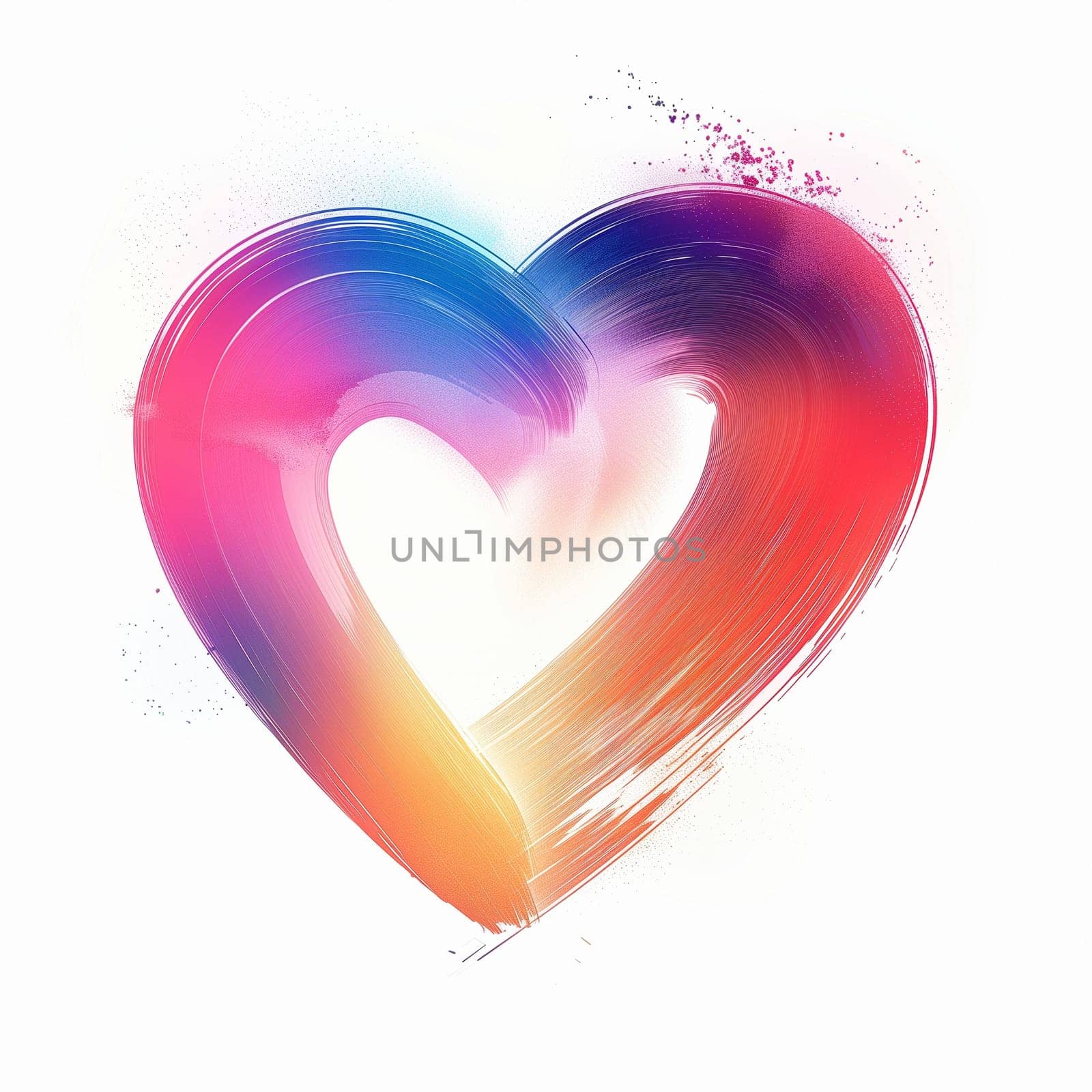 Abstract gradient heart on a white background. High quality illustration