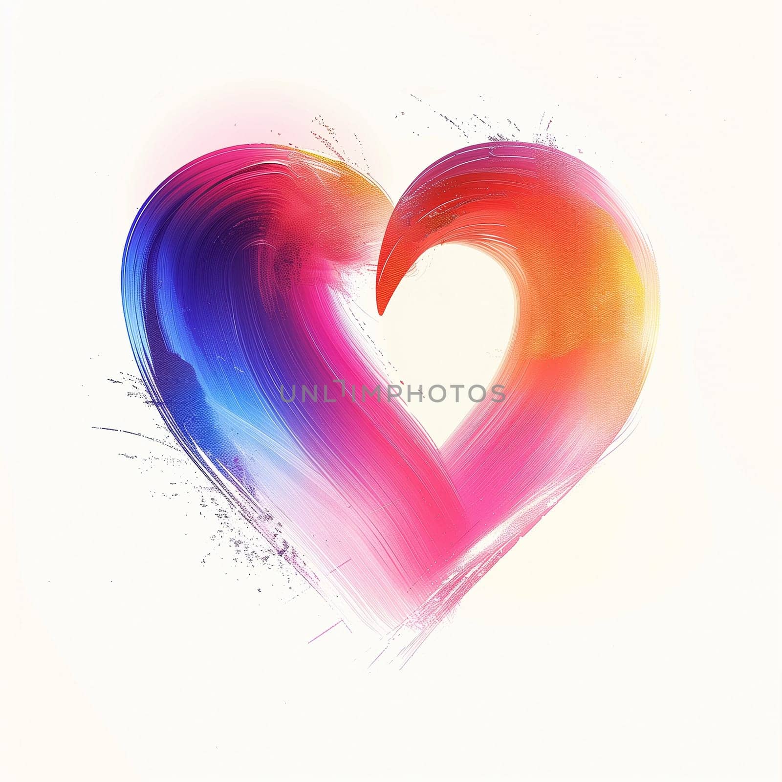 Abstract gradient heart on a white background. High quality illustration