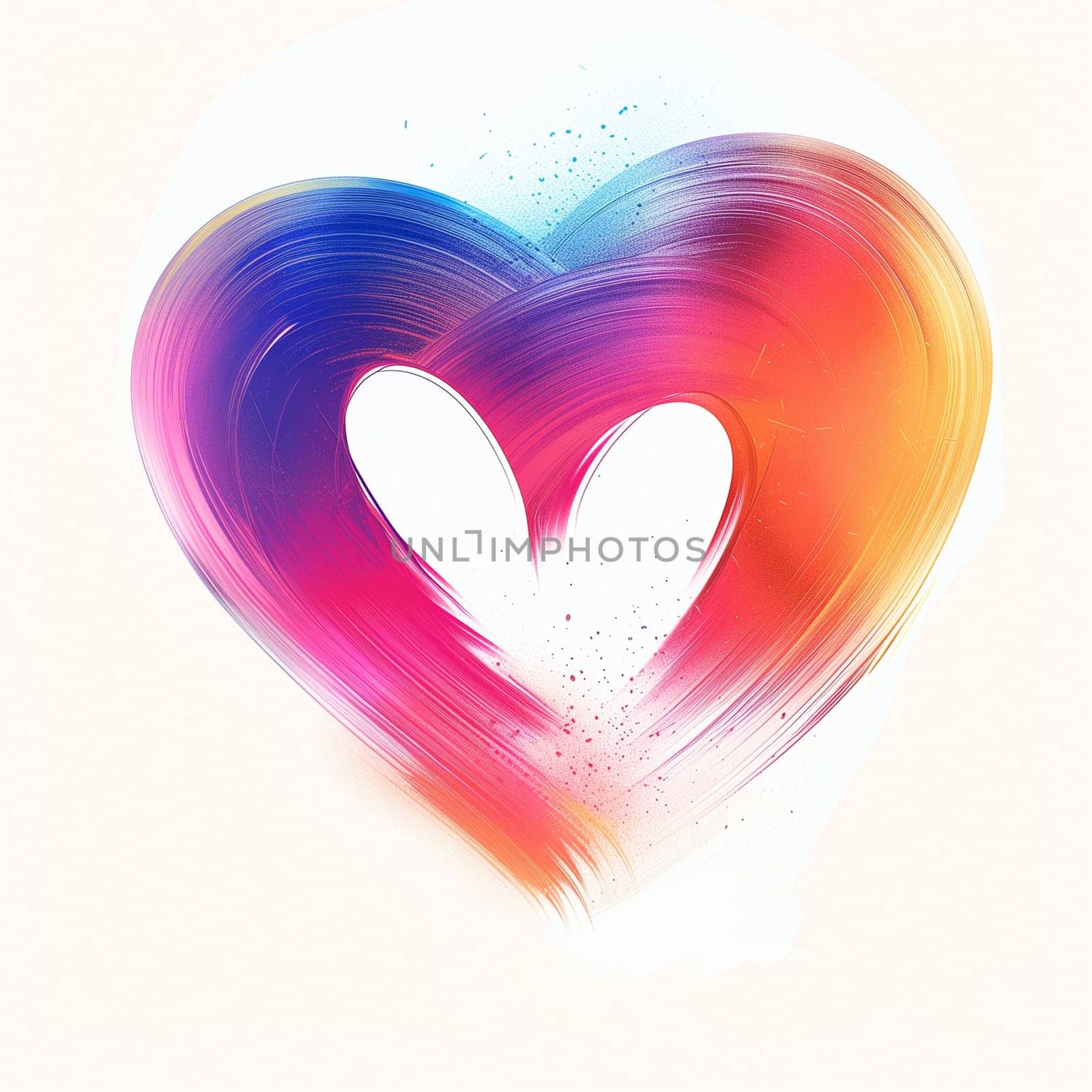 Abstract gradient heart on a white background. High quality illustration