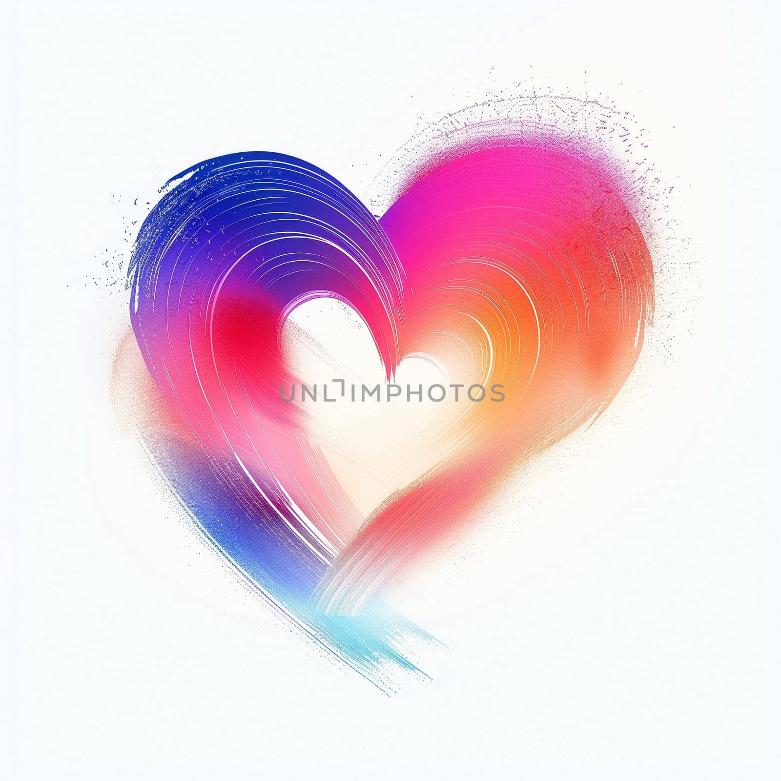 Abstract gradient heart on a white background. High quality illustration