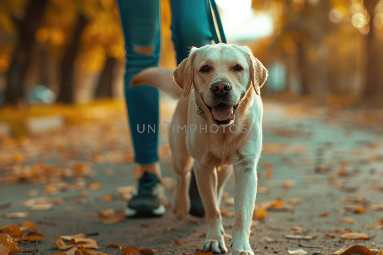 Professional dog walker, Walking dogs on a leash through the park, Canine Companions.