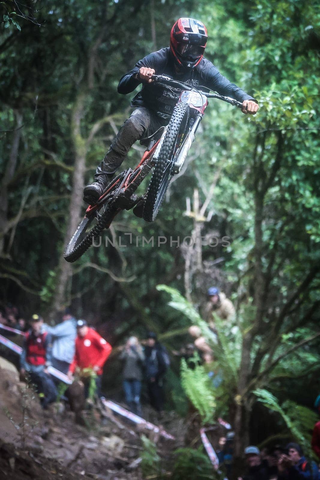 MAYDENA, AUSTRALIA - FEBRUARY 23: Sam Blenkinsop of New Zealand during seeding in Red Bull Hardline Tasmania on February 23, 2024 in Maydena, Australia.