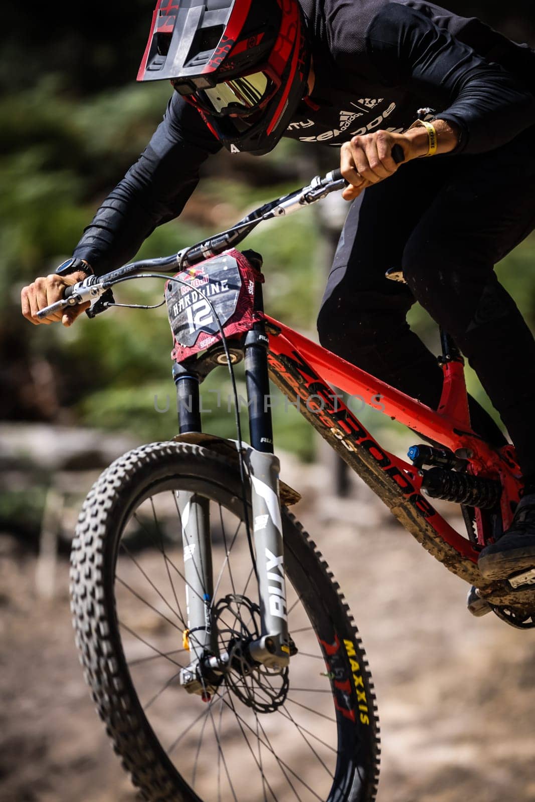 MAYDENA, AUSTRALIA - FEBRUARY 24: Sam Blenkinsop of New Zealand competes in the finals at Red Bull Hardline Tasmania on February 24, 2024 in Maydena, Australia.