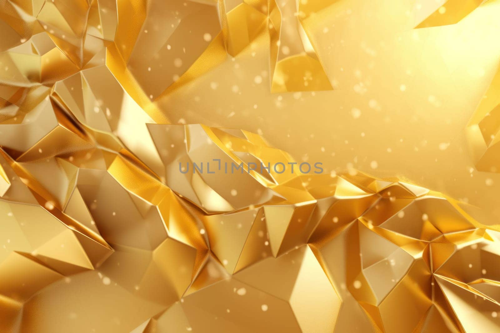 Gold shiny triangle background. Wallpaper decor. Generate Ai
